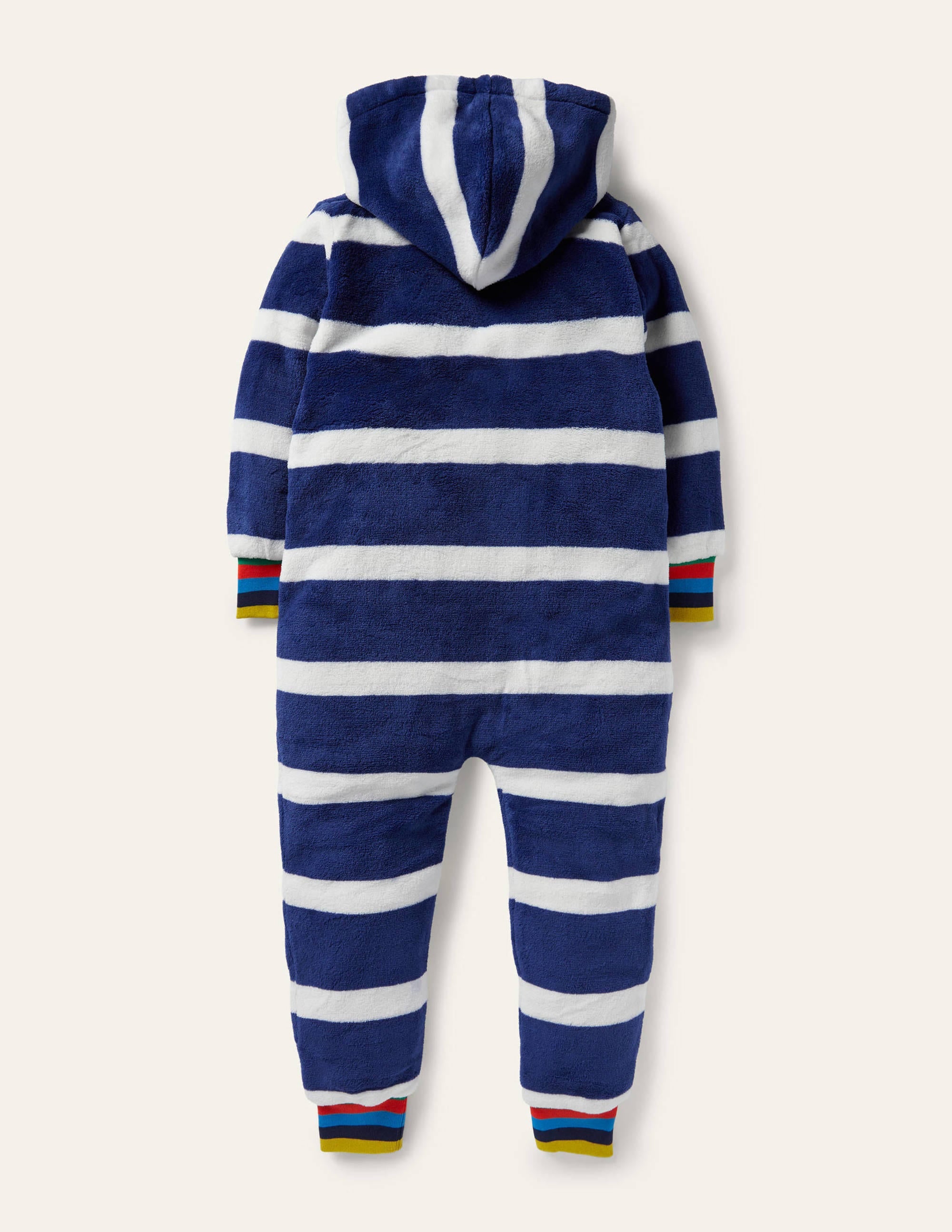 Cosy Fleece All-In-One-College Navy/Ivory Rainbow - Image 2