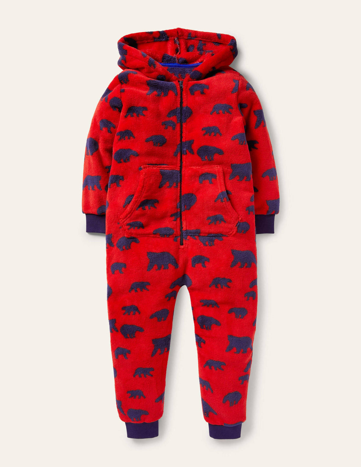 Cosy Fleece All-In-One-Rockabilly Red Bears-1