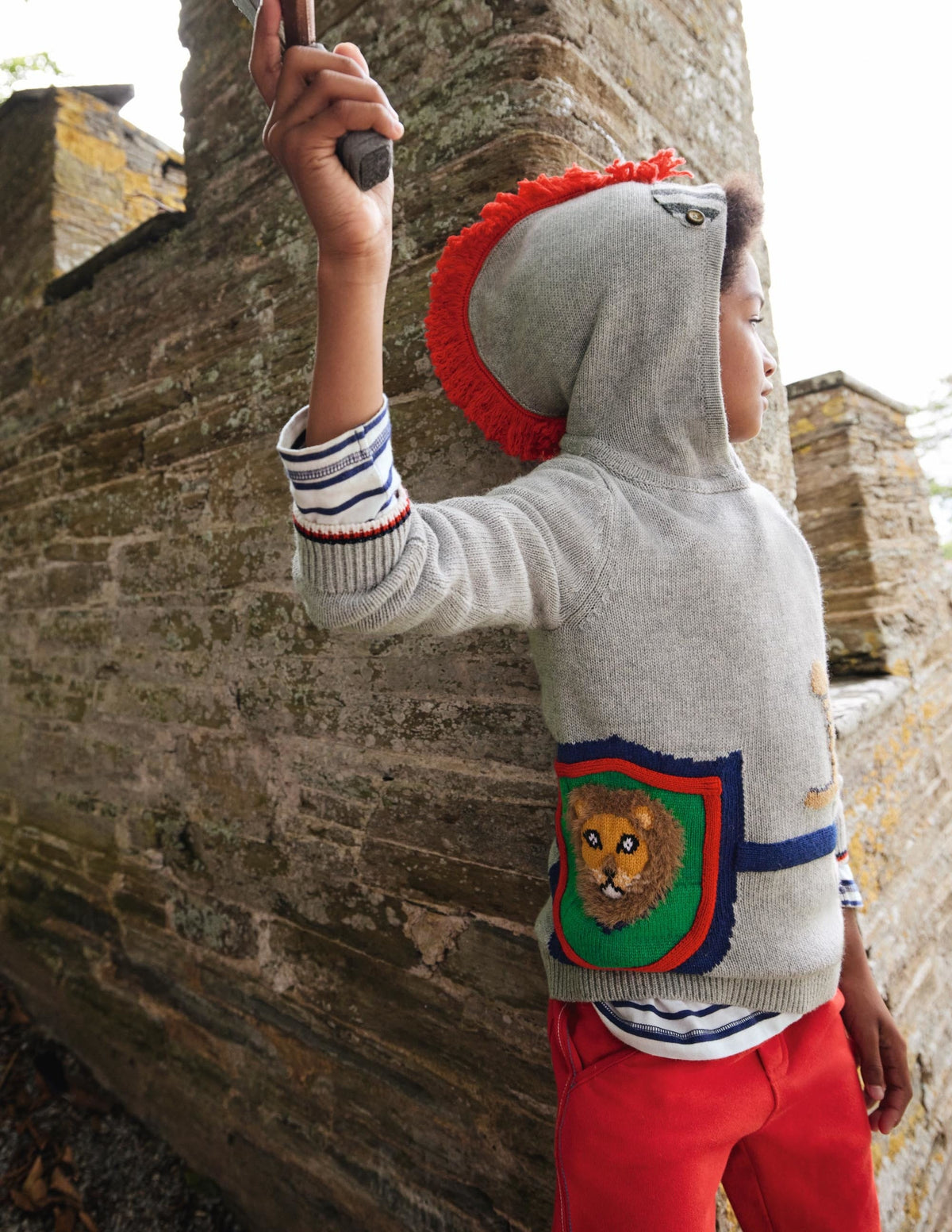 Knitted Knight Hoodie-Grey Marl Knight-4