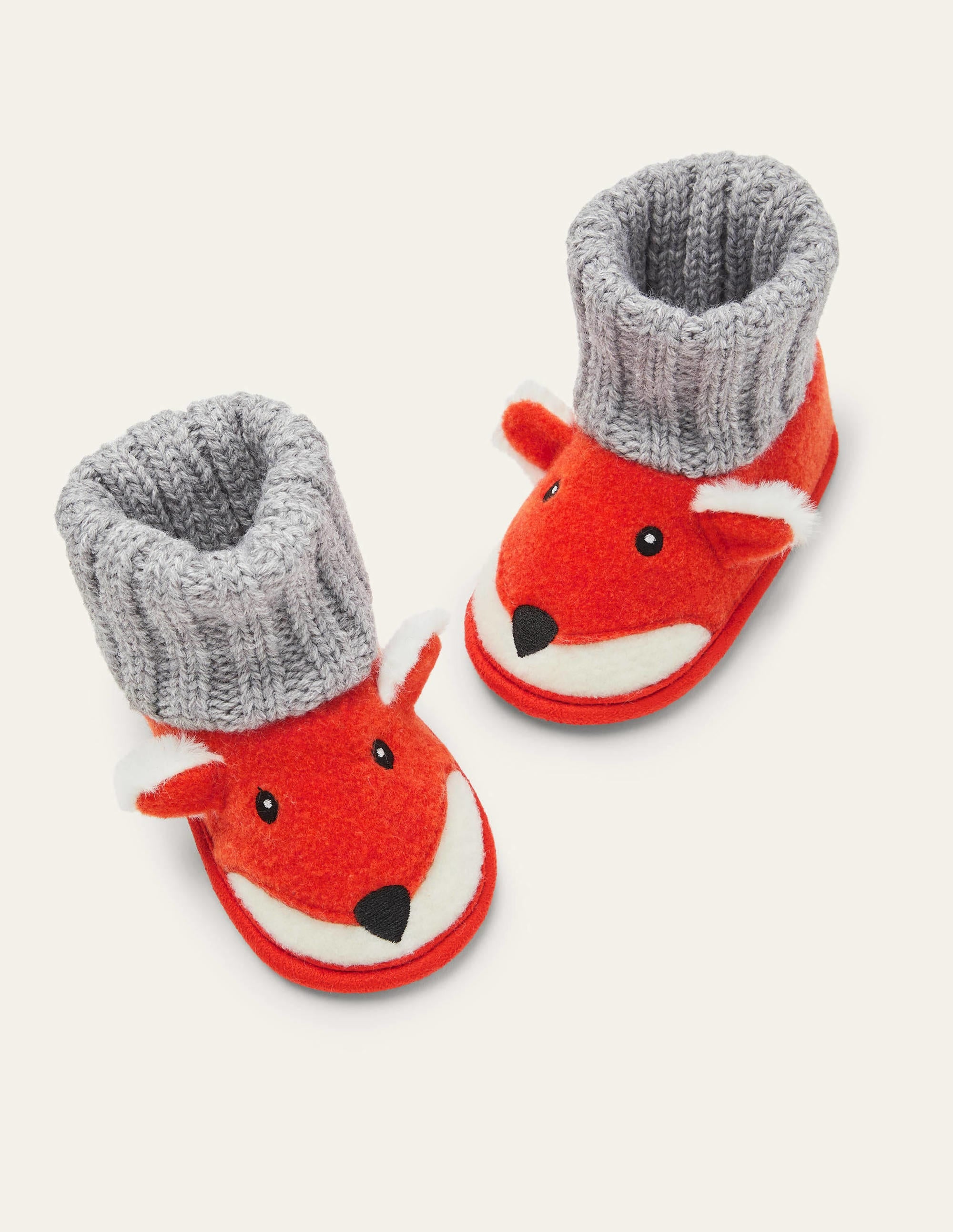 Fox Knitted Slipper Booties-Autumn Orange - Image 1