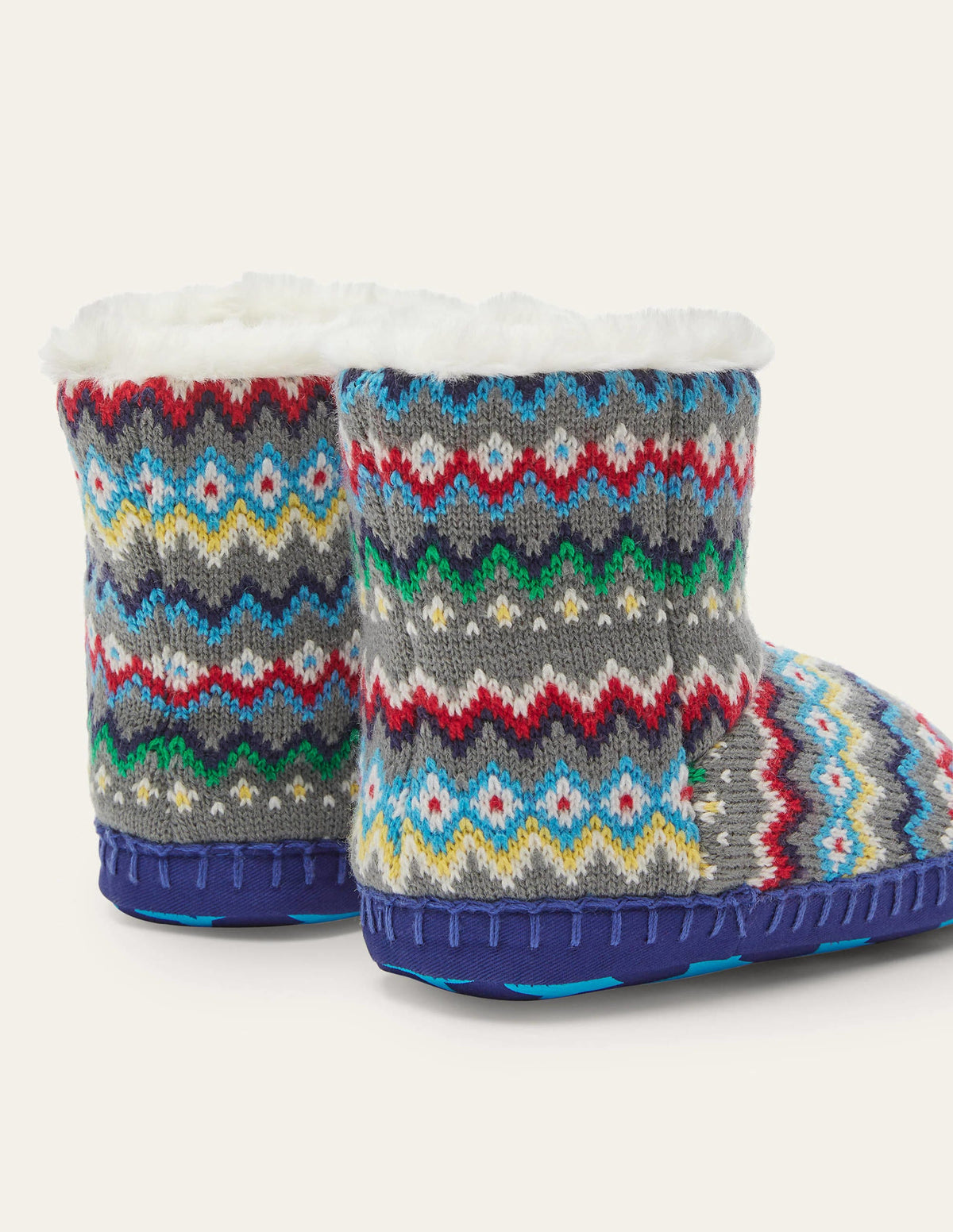 Slipper Boots-Grey Fairisle - Image 3