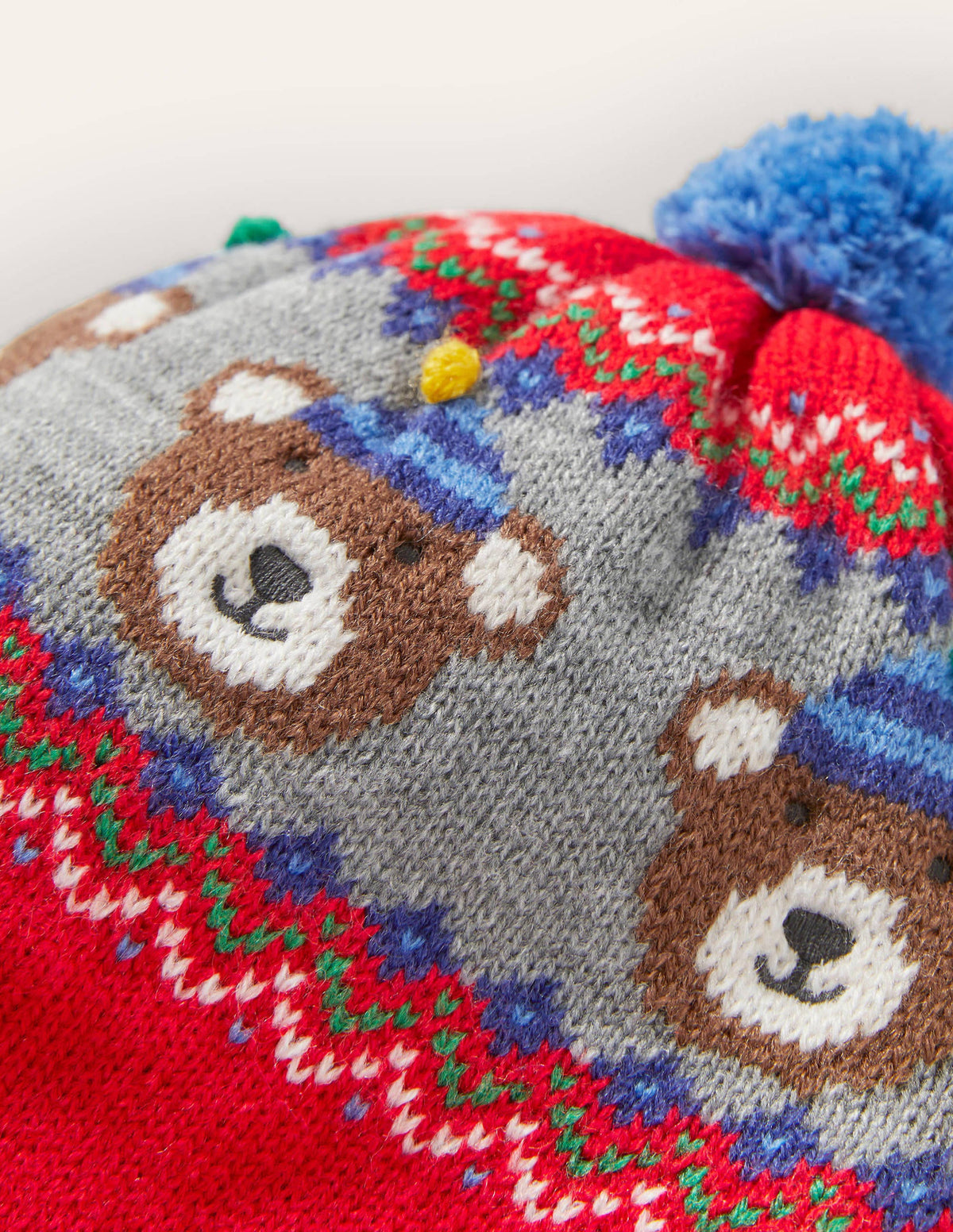 Bear Knitted Set-Red Fairisle-2