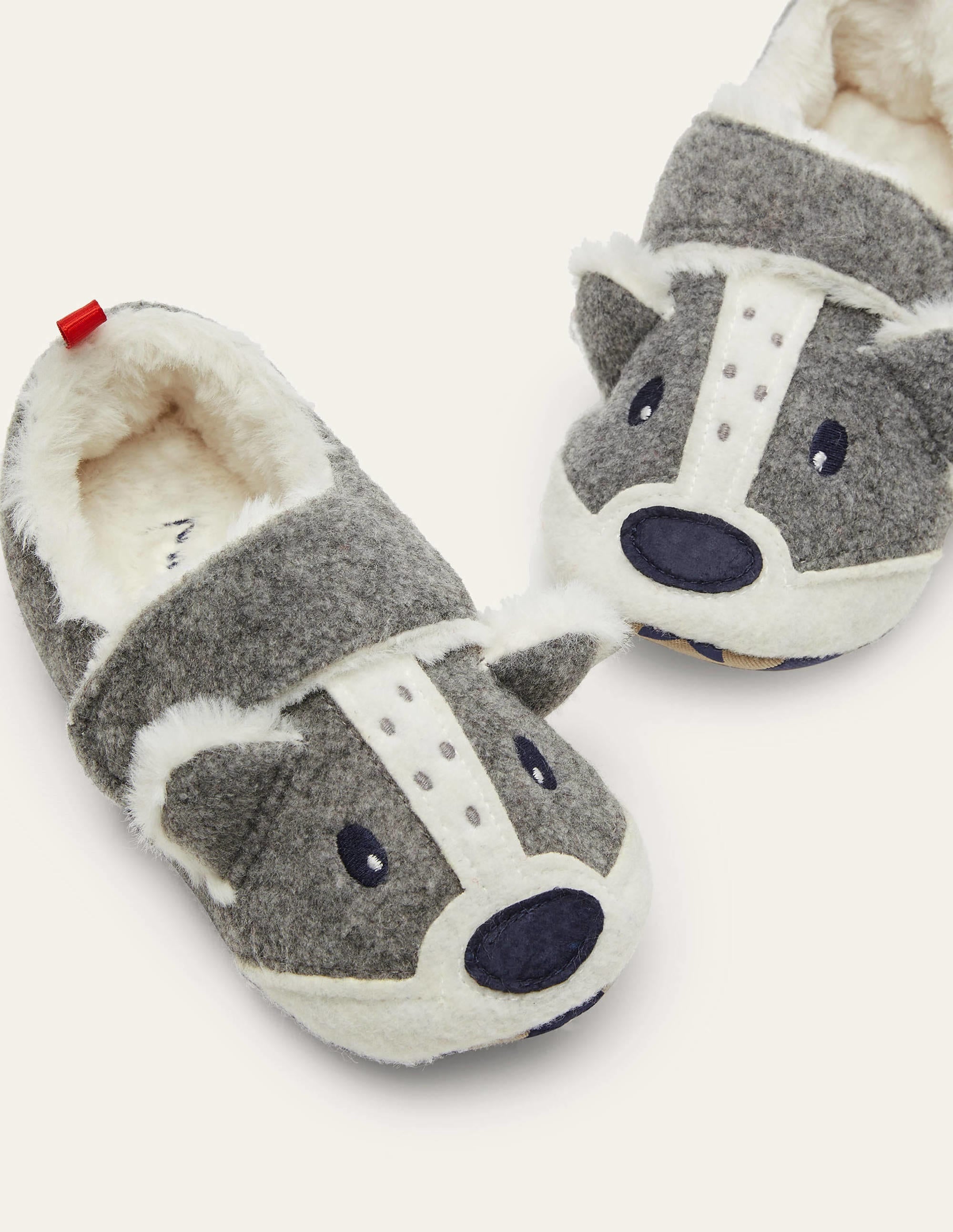 Felt Badger Slippers-Grey Marl - Image 1