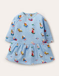 Cosy Sweatshirt Dress-Winter Sky Snow Bunnies