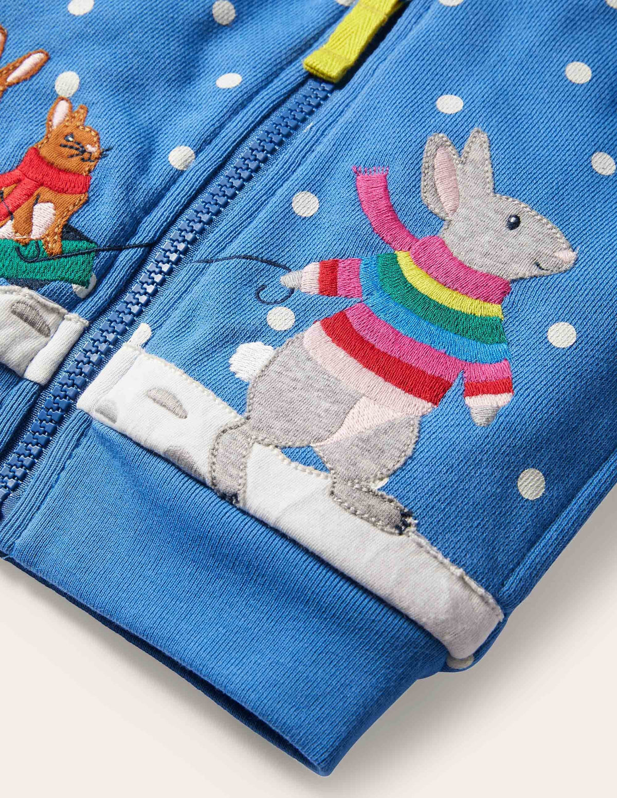 Shaggy-lined Hoodie-Elizabethan Blue Bunny Scene-3