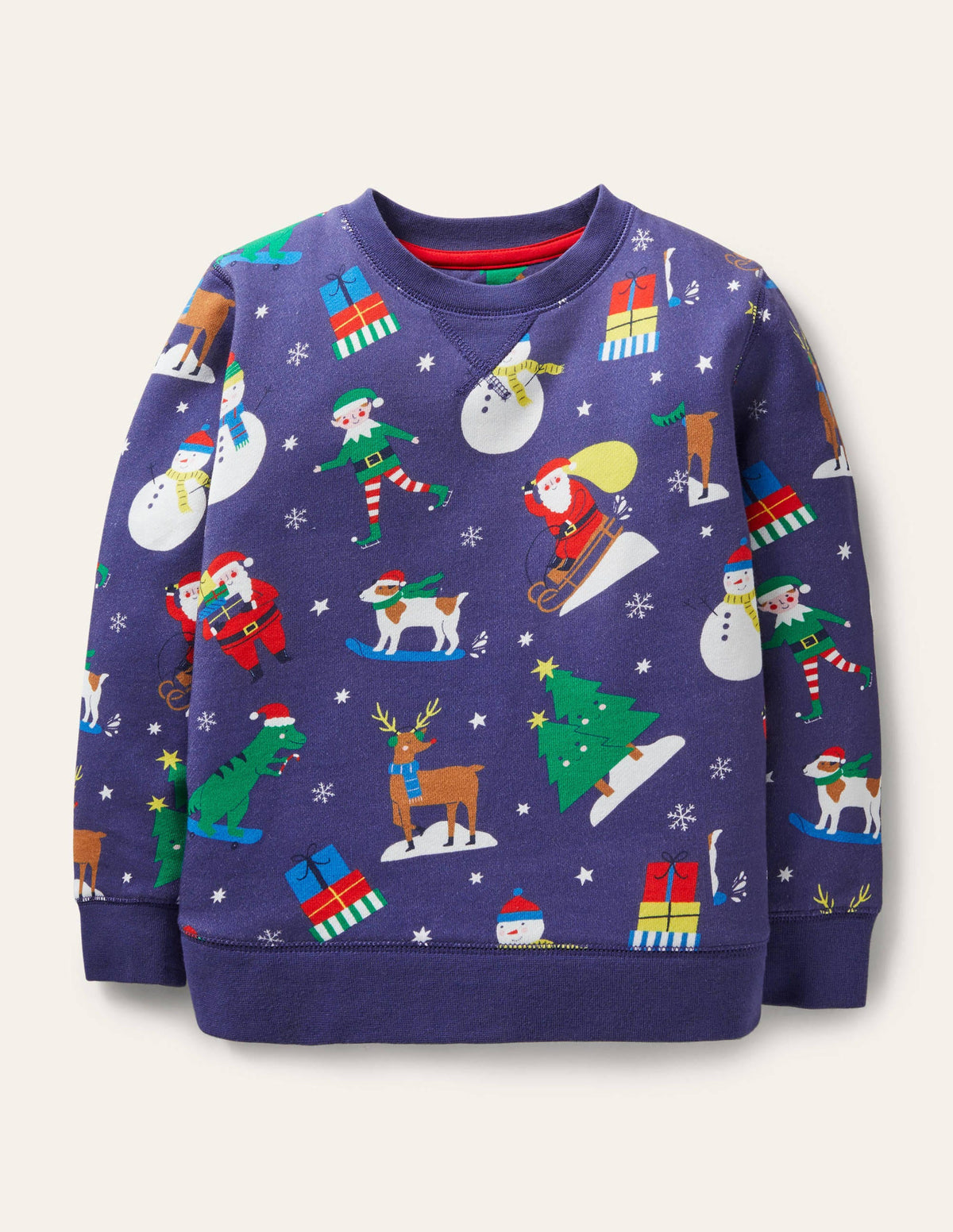 Printed Sweatshirt-Starboard Blue Festive Friends-1