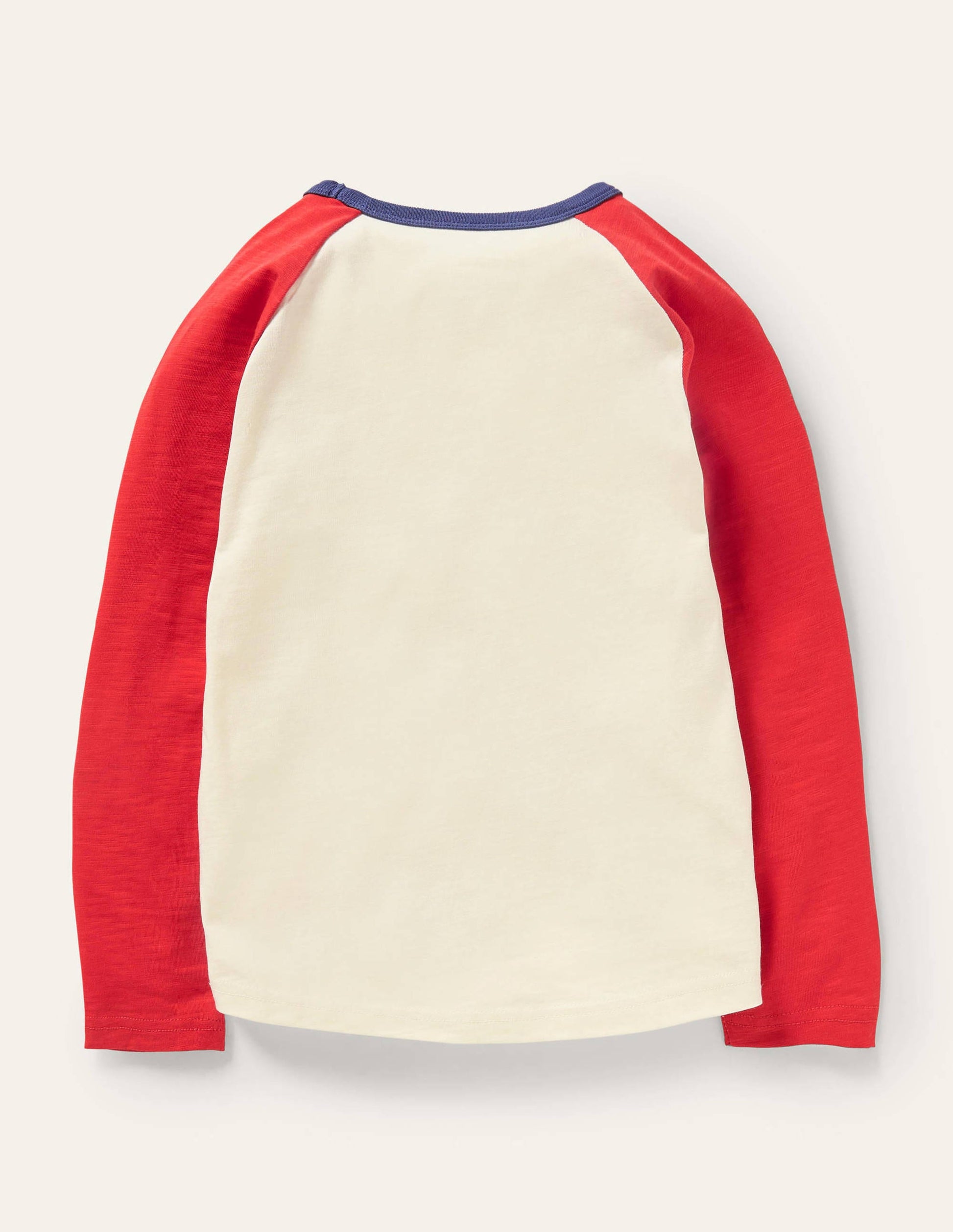 Festive Pun Raglan T-shirt-Ivory/Red Slow Ho-Ho-2