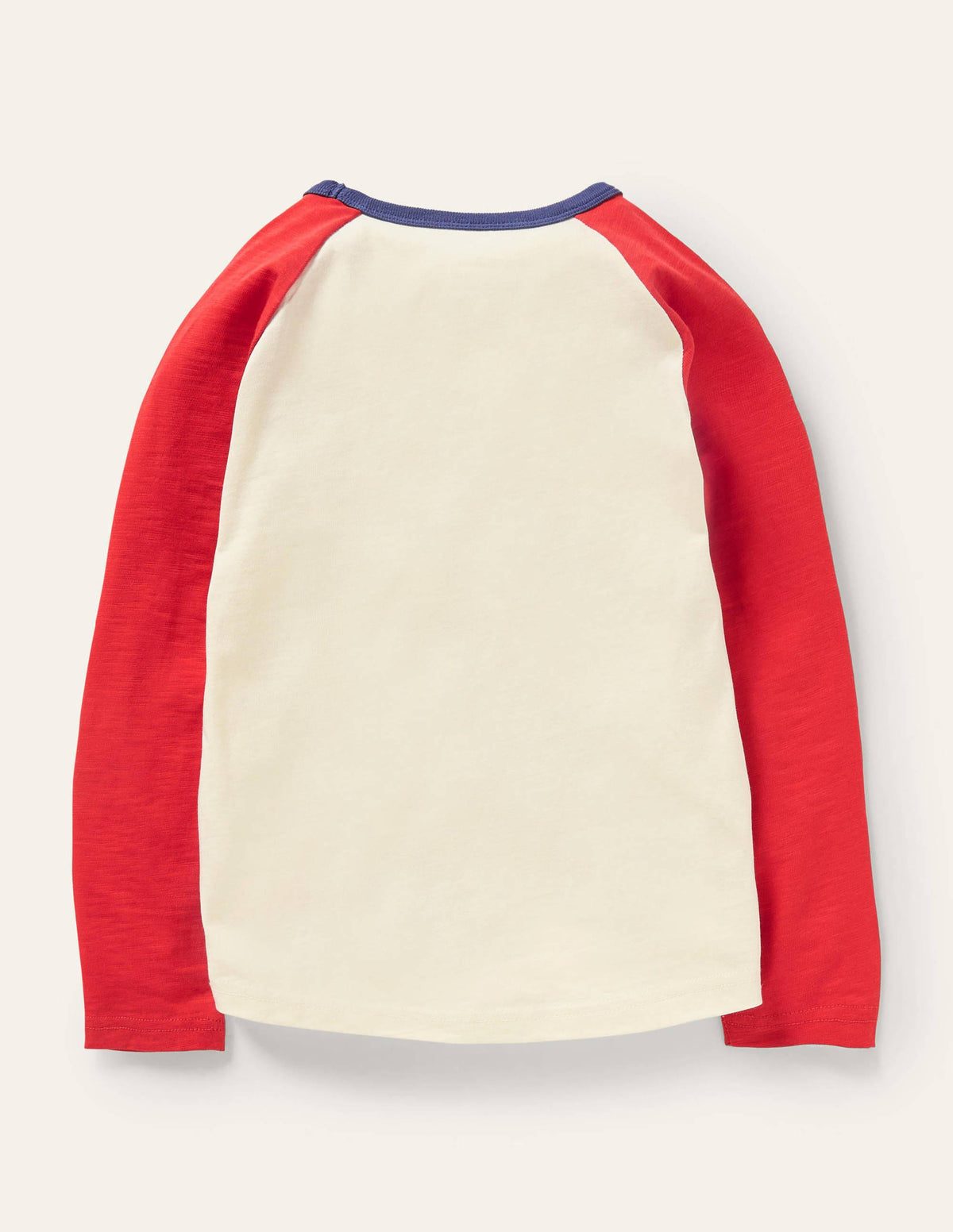 Festive Pun Raglan T-shirt-Ivory/Red Slow Ho-Ho - Image 2