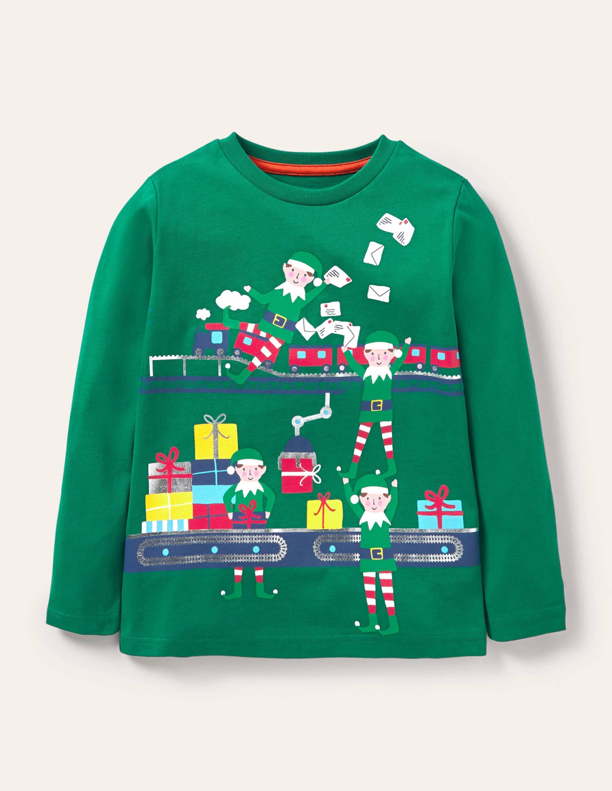 Christmas Deliveries T-shirt-Highland Green Elf Factory - Image 1