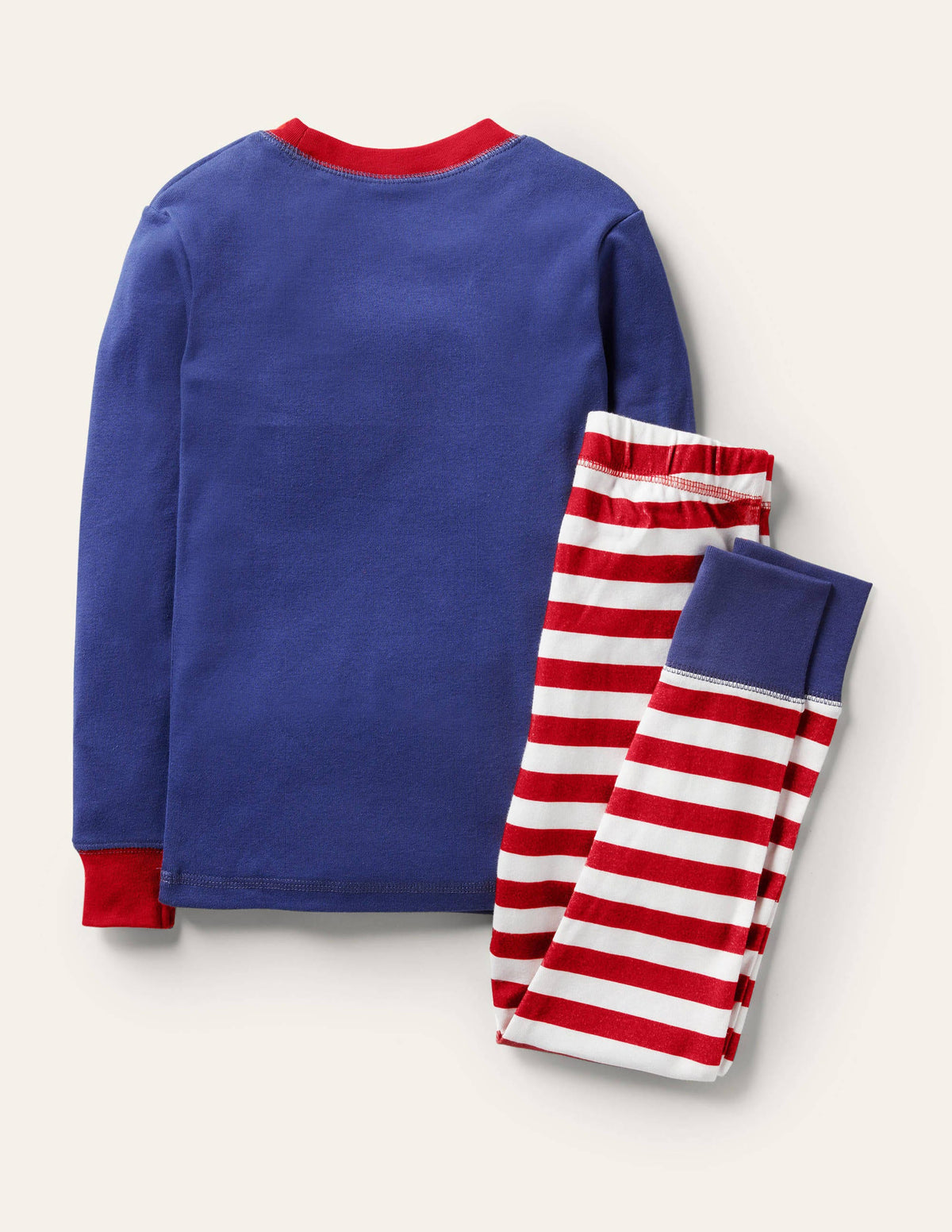Snug Appliqué Long Pyjamas-Starboard Blue Santa - Image 2