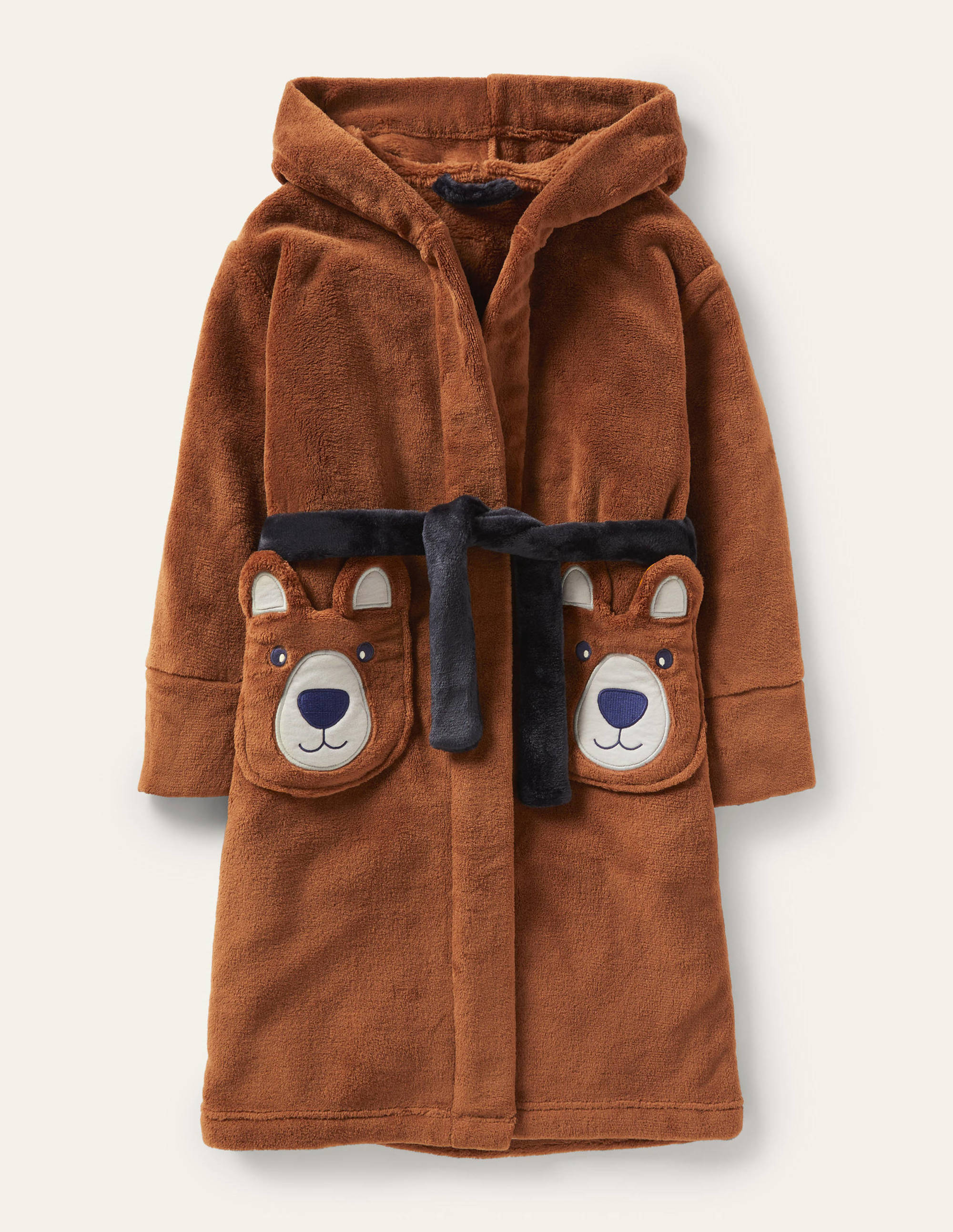 Cosy Appliqué Dressing Gown-Dark Brown Bear - Image 1
