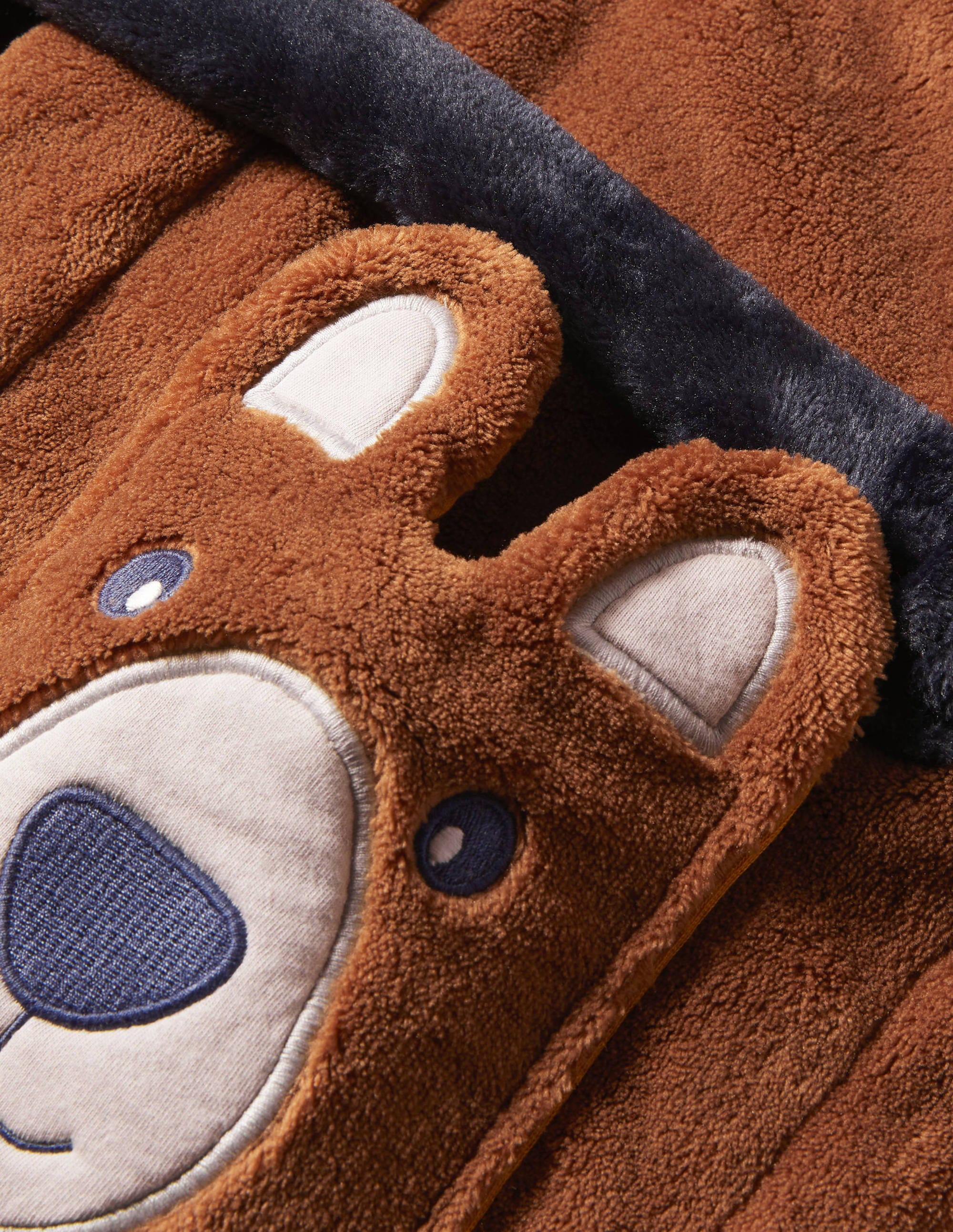 Cosy Appliqué Dressing Gown-Dark Brown Bear - Image 3