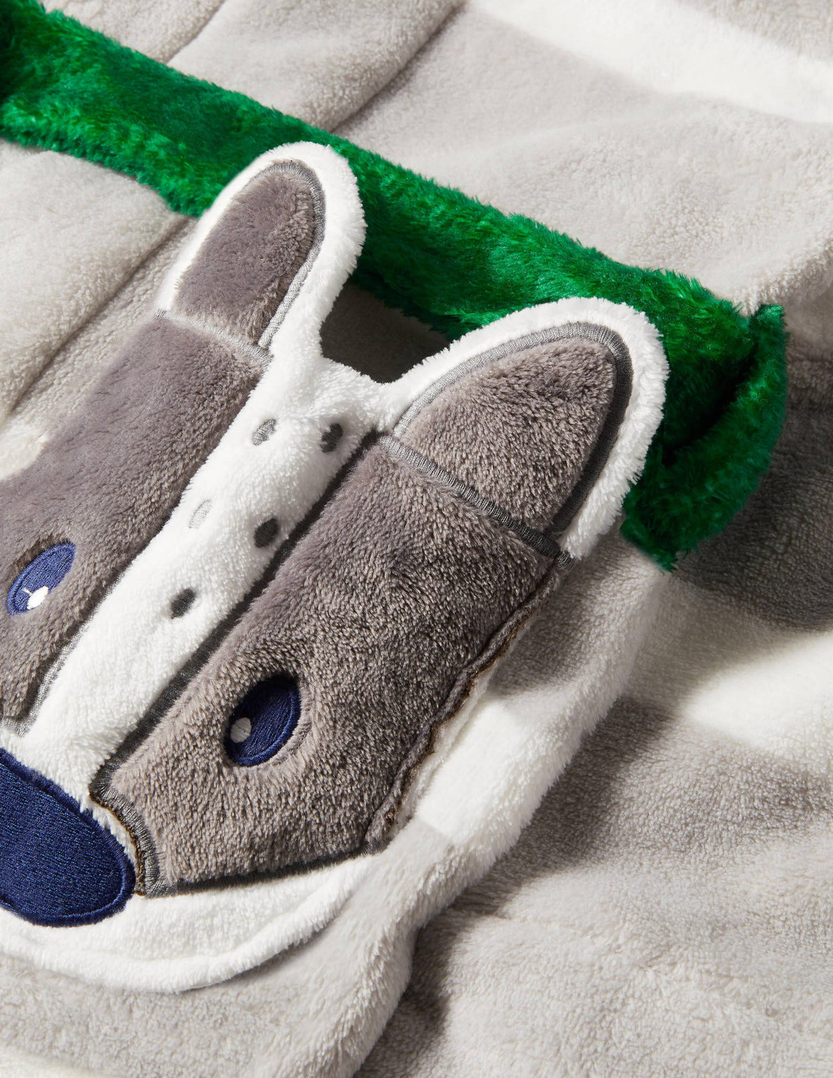 Cosy Appliqué Dressing Gown-Grey/Ecru Badger-3