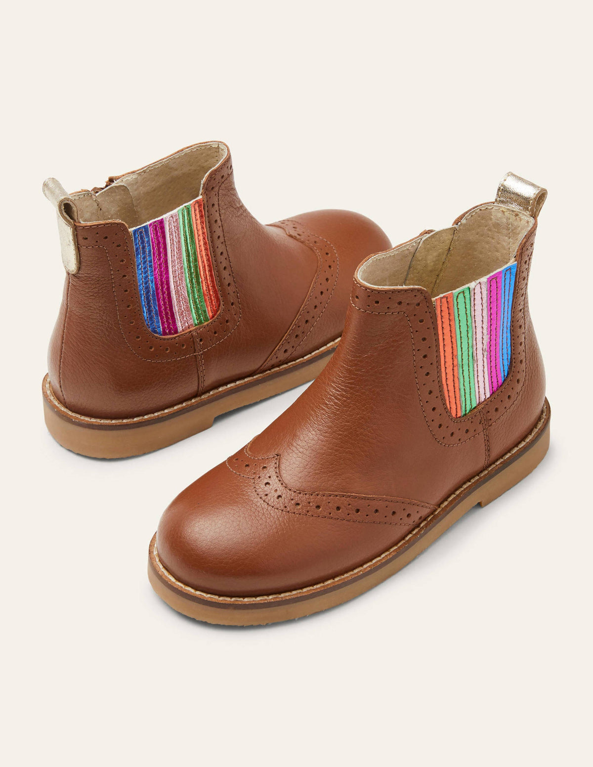 Leather Chelsea Boots-Tan Rainbow - Image 1