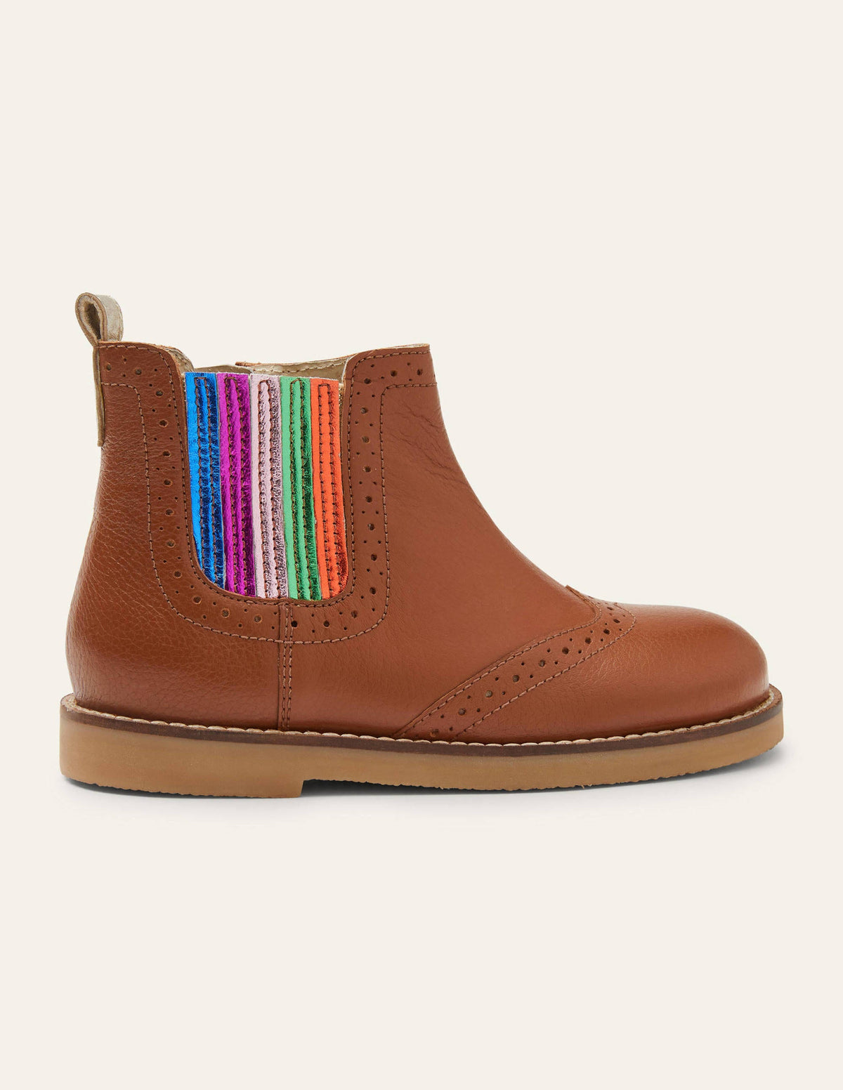 Leather Chelsea Boots-Tan Rainbow-2
