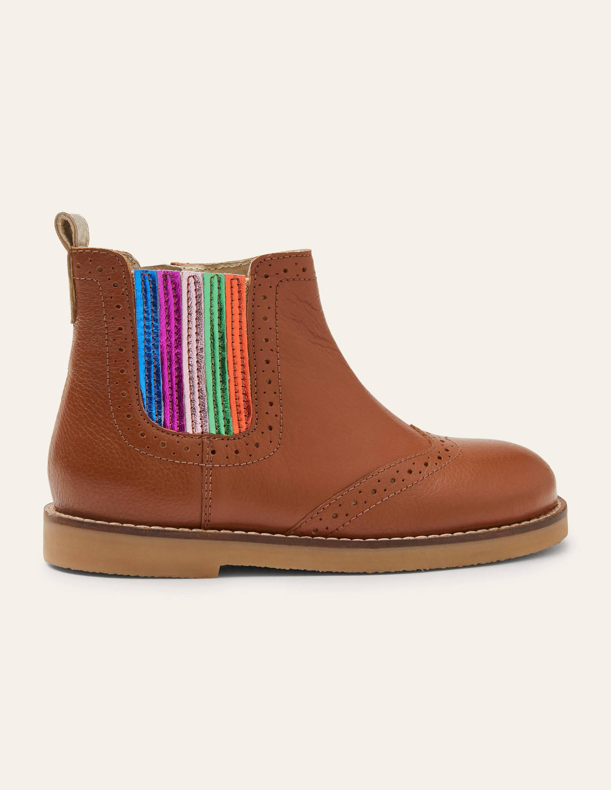 Leather Chelsea Boots-Tan Rainbow - Image 2