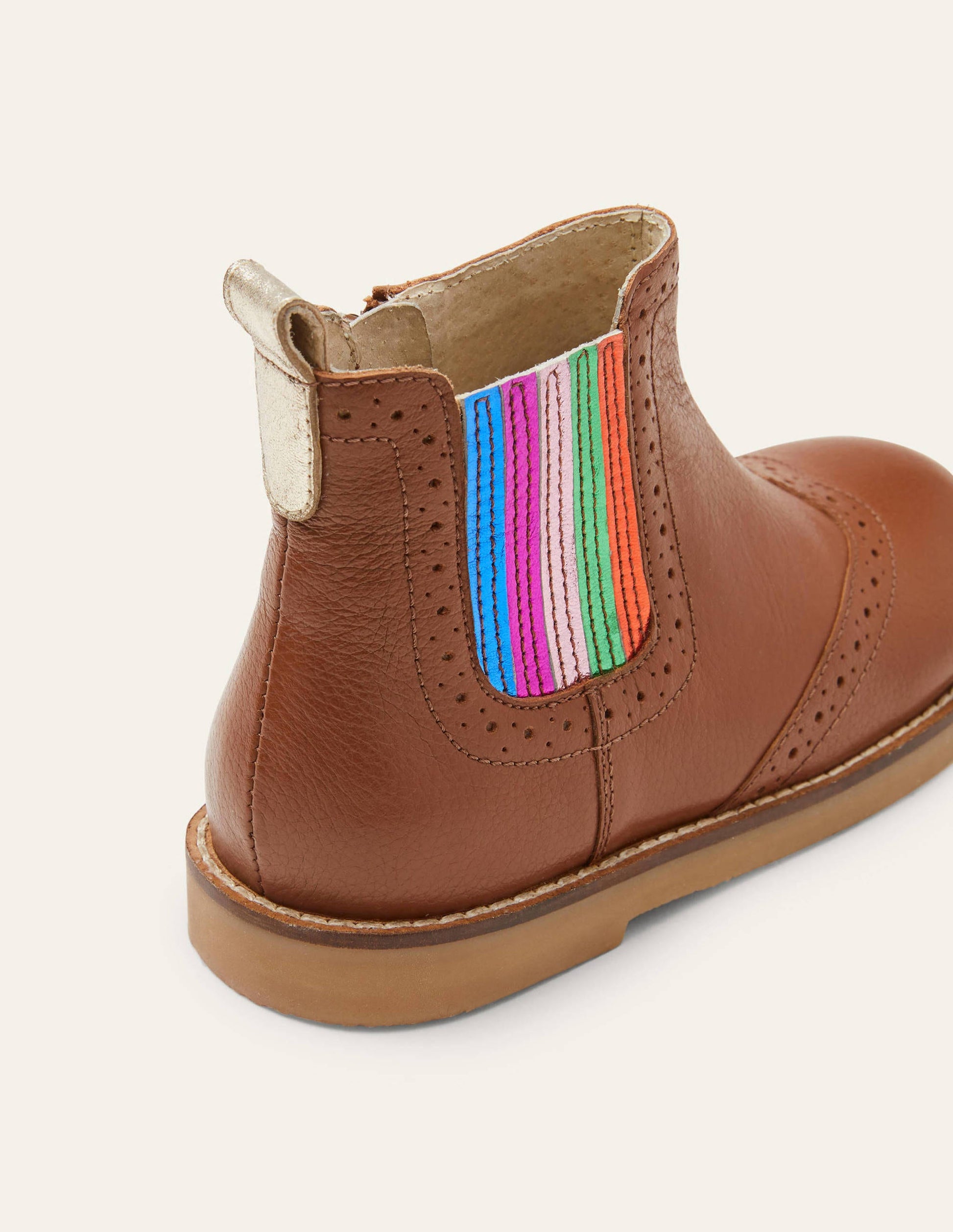 Leather Chelsea Boots-Tan Rainbow-3