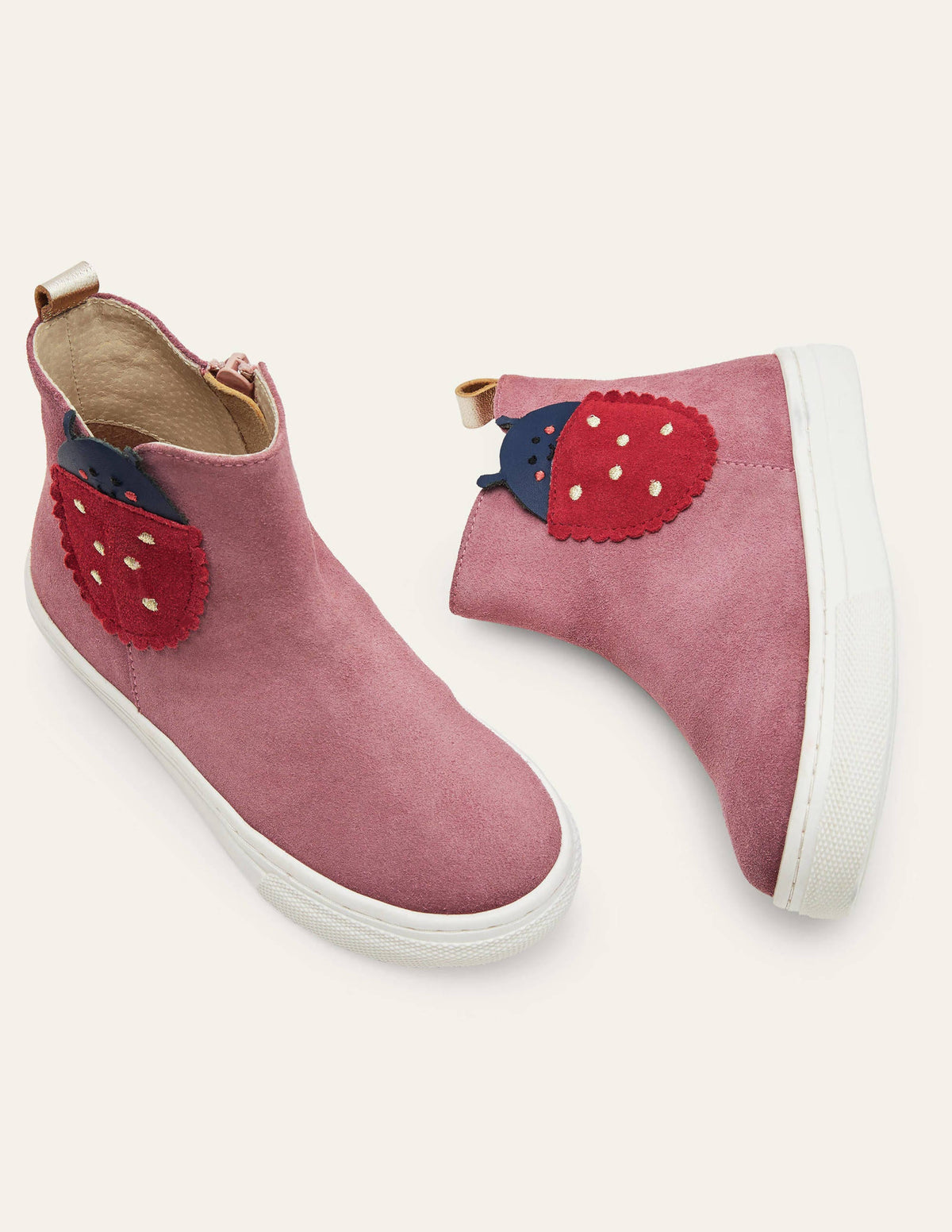 Suede Novelty Boots-Bright Pink Ladybird - Image 1