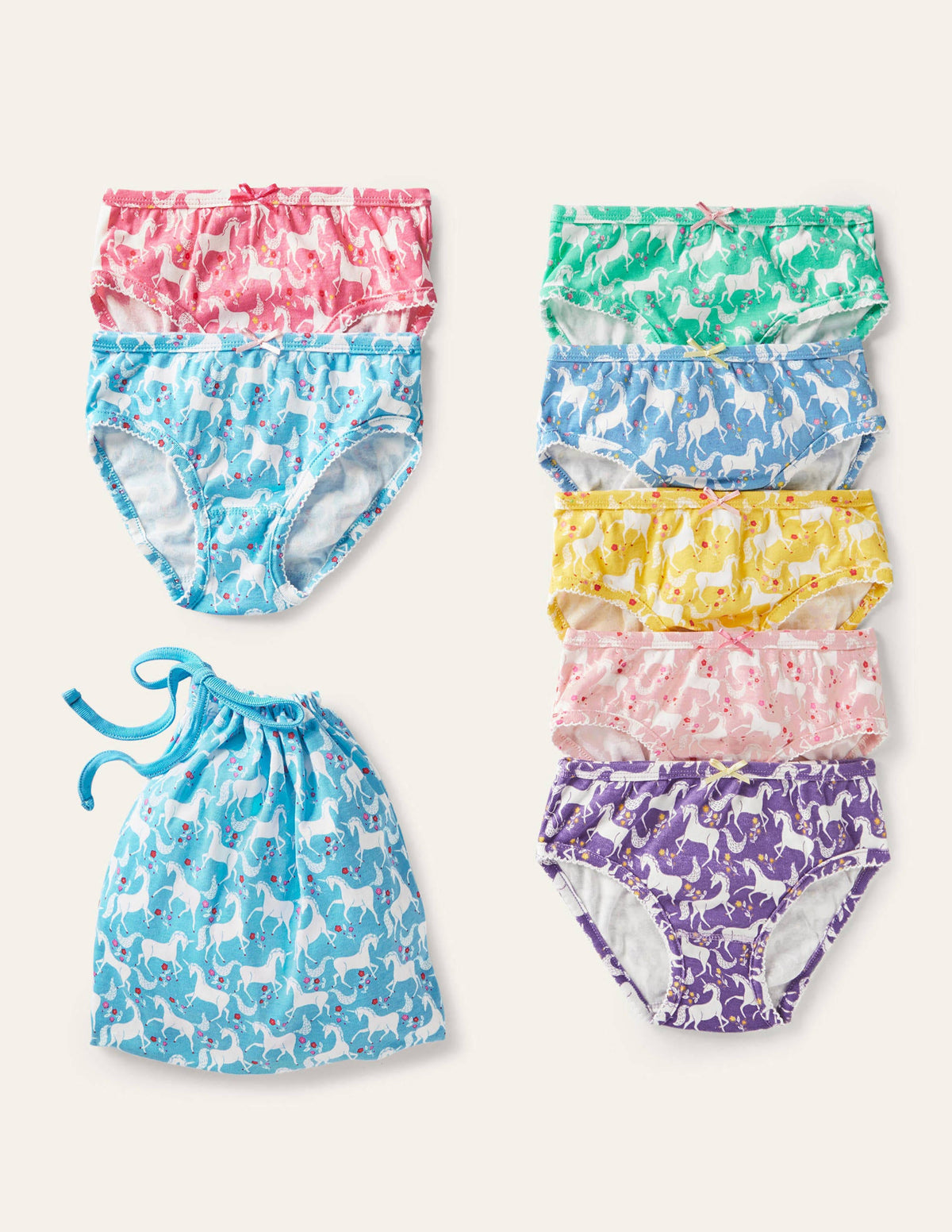 Pants 7 Pack-Multi Unicorn Floral - Image 1