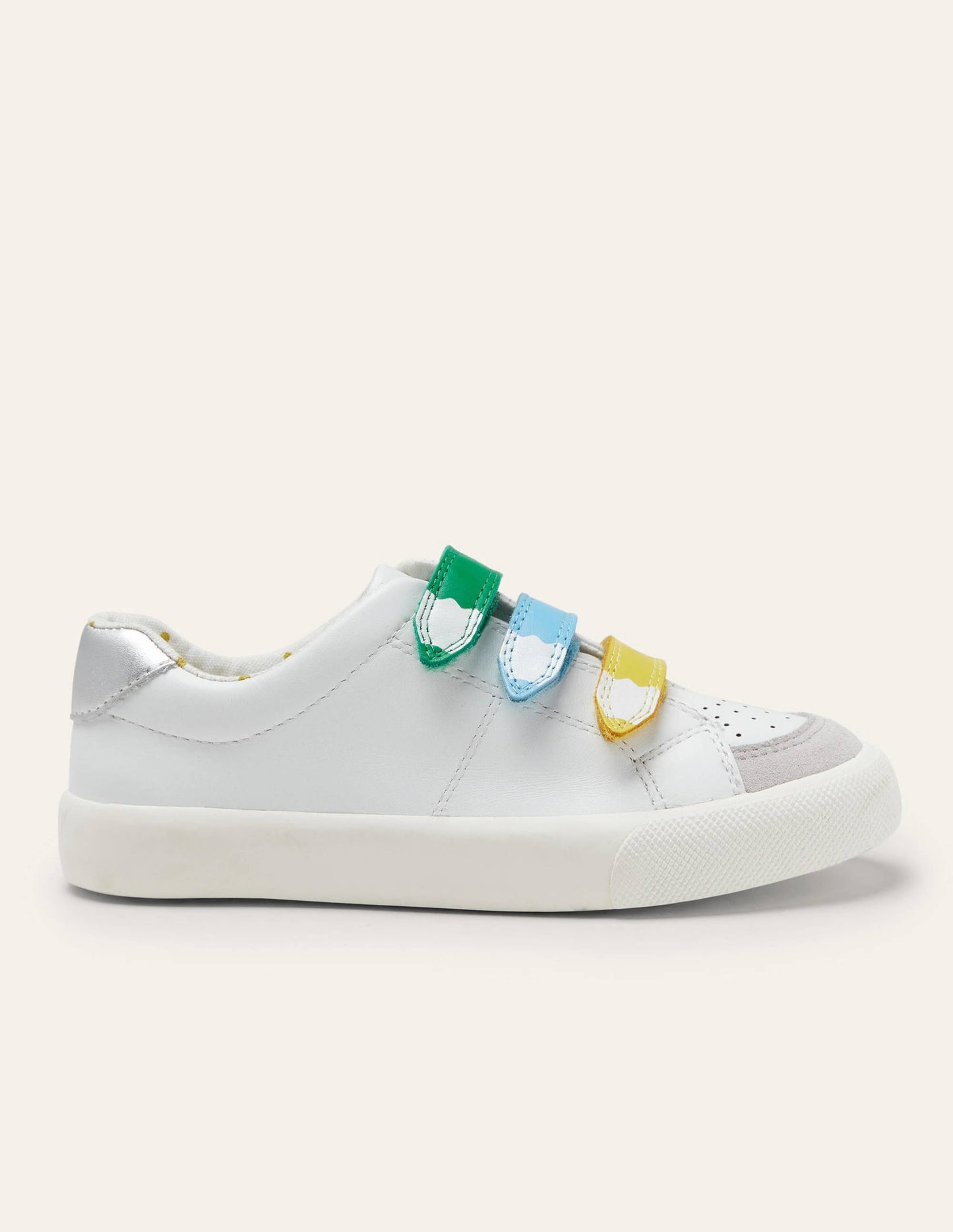 3 Strap Low Top Trainers-White Rainbow Pencil