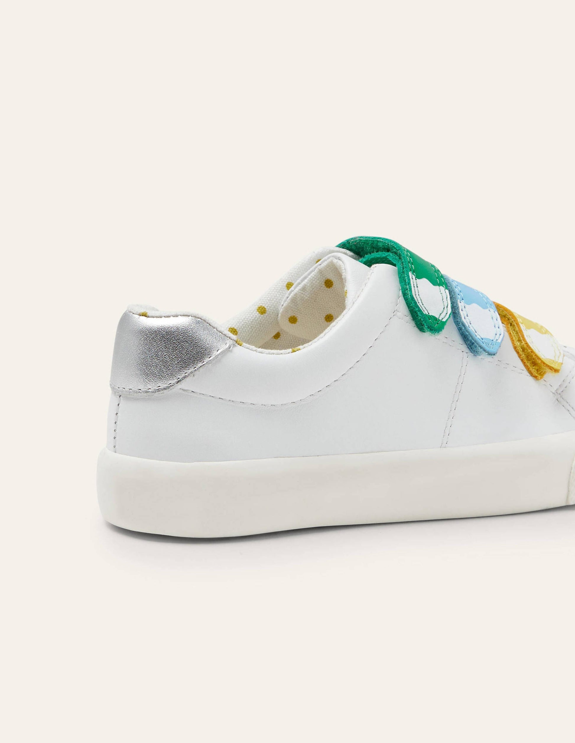 3 Strap Low Top Trainers-White Rainbow Pencil-3