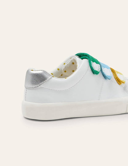 3 Strap Low Top Trainers-White Rainbow Pencil-3