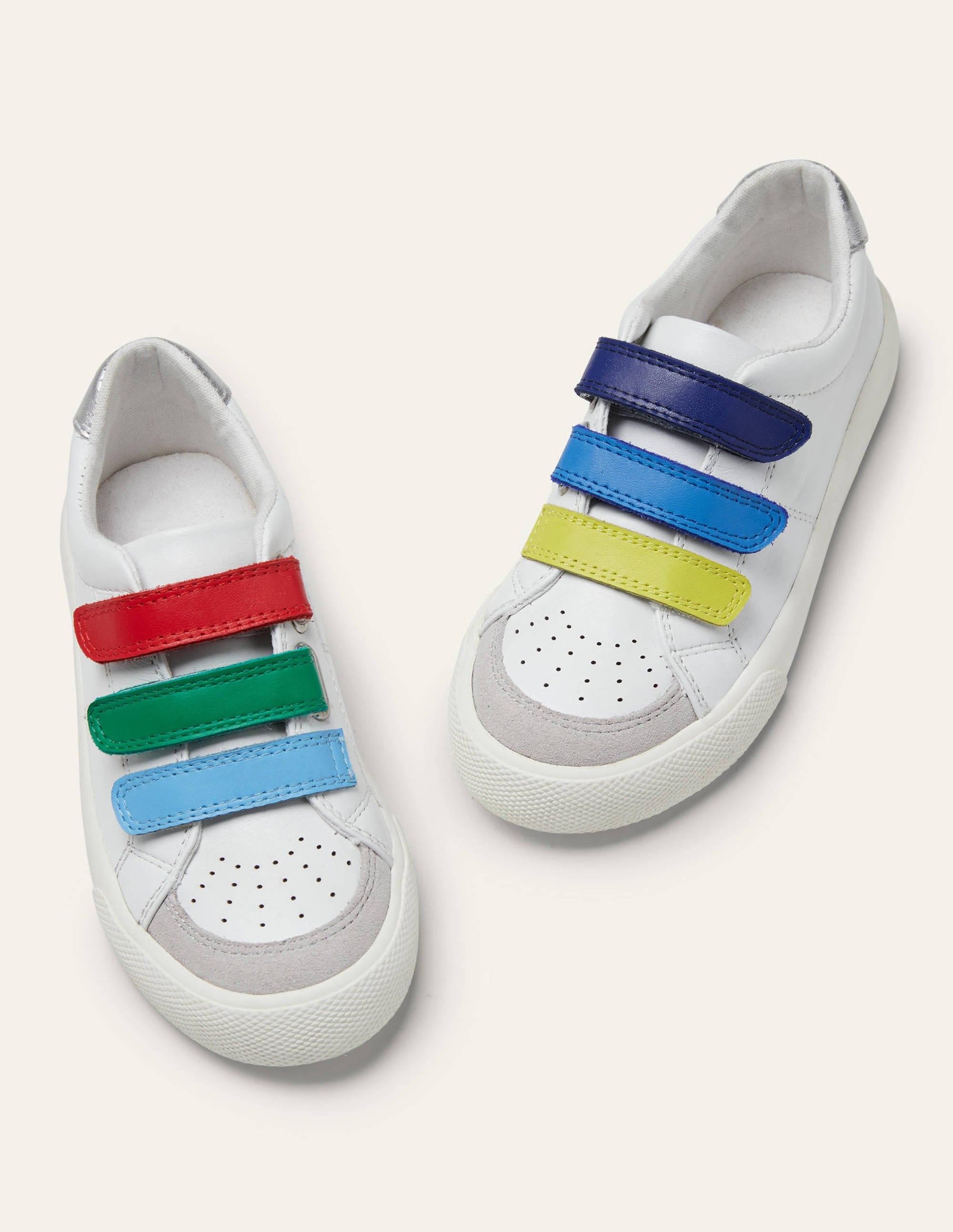 3 Strap Low Top Trainers-White Rainbow - Image 1