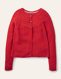 Cotton Cashmere Mix Cardigan-Rockabilly Red
