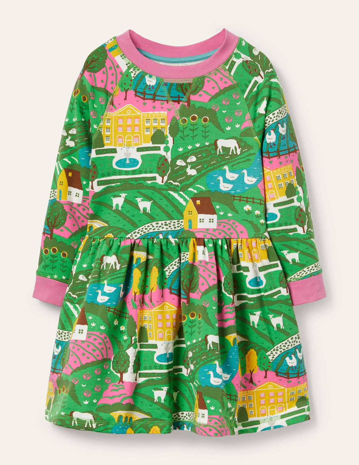 Jersey Sweatshirt Dress-Multi Country House-1