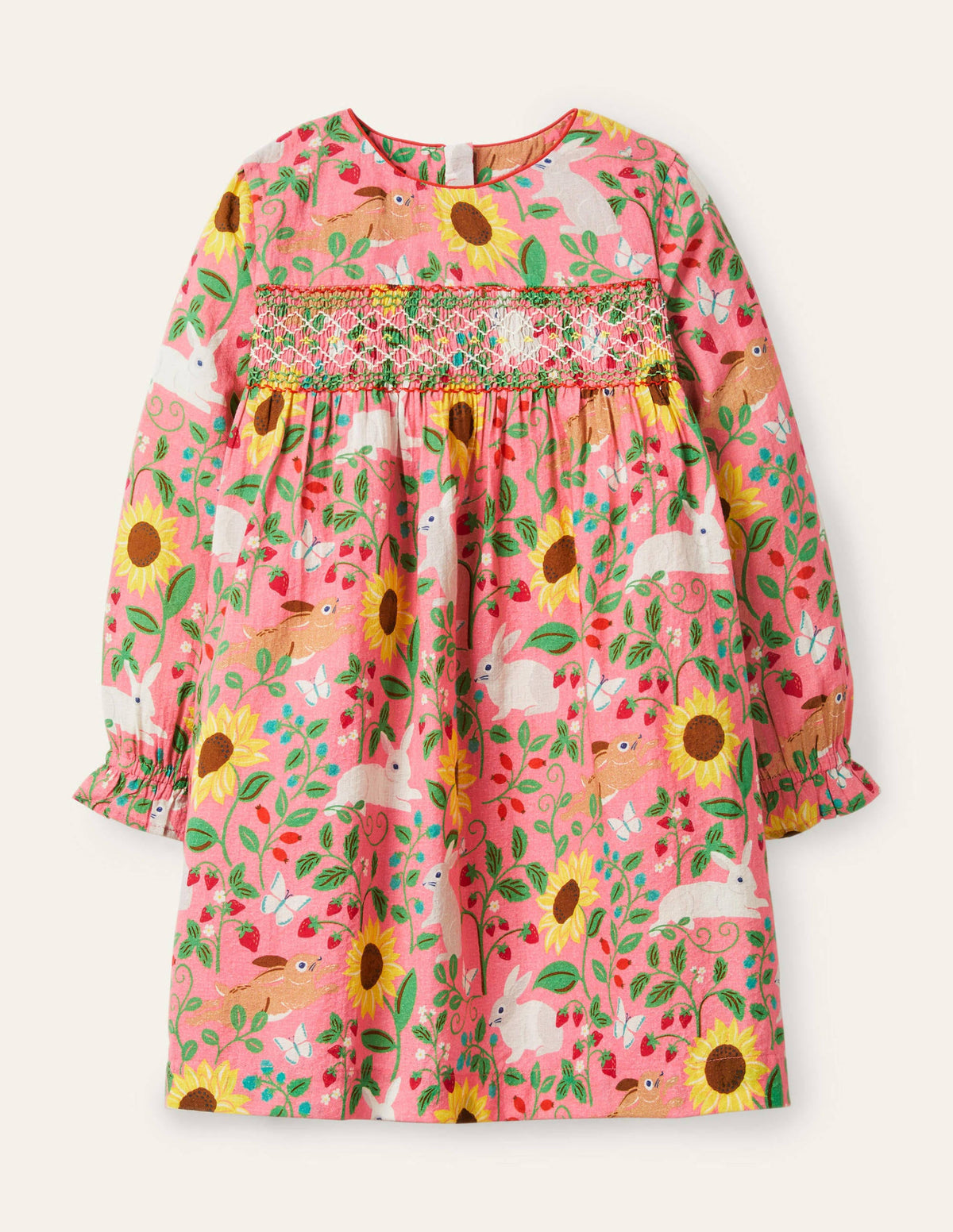 Smocked Dress-Pink Lemonade Berry Patch-1