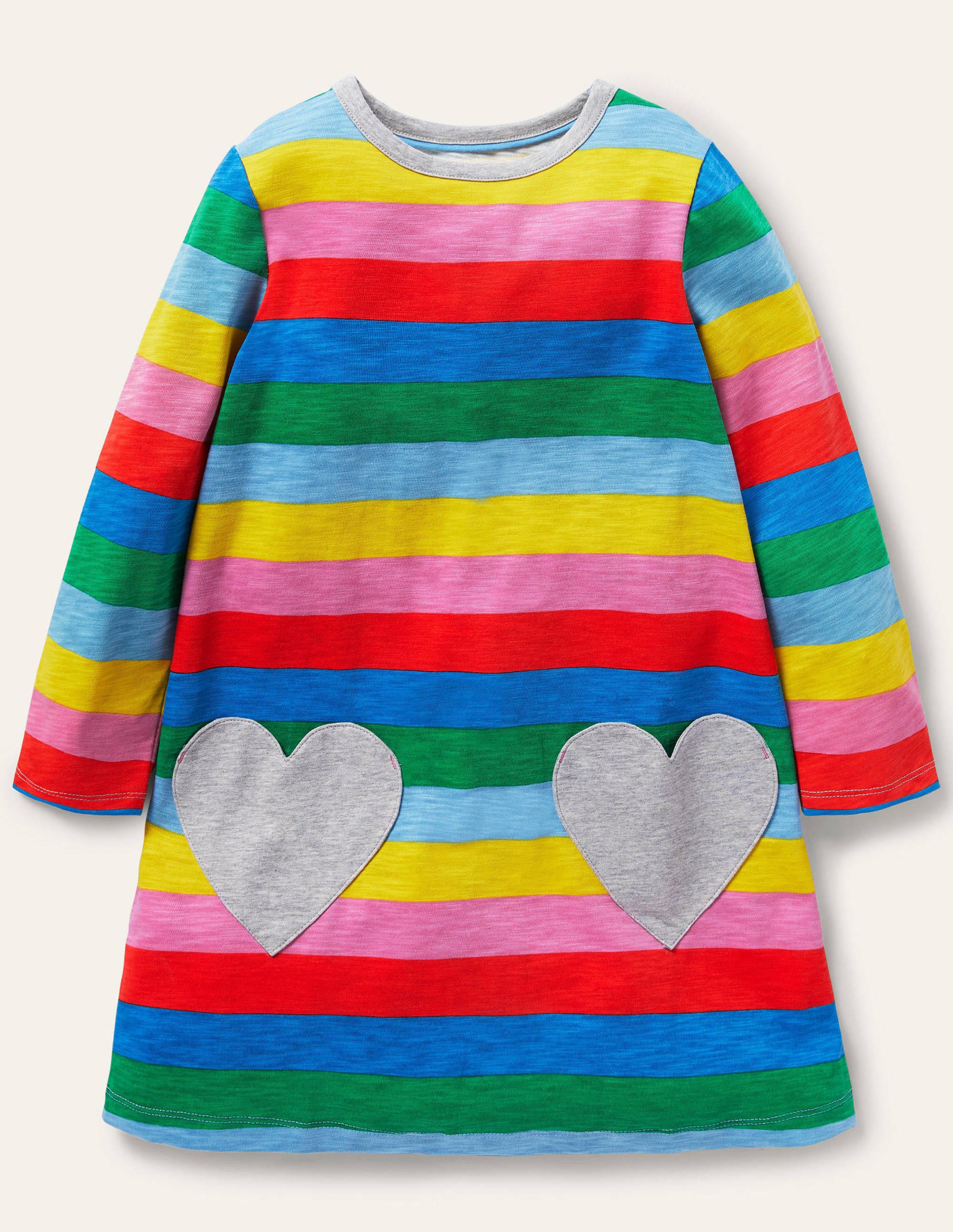 Fun Pocket Jersey Dress-Multi Stripe - Image 1