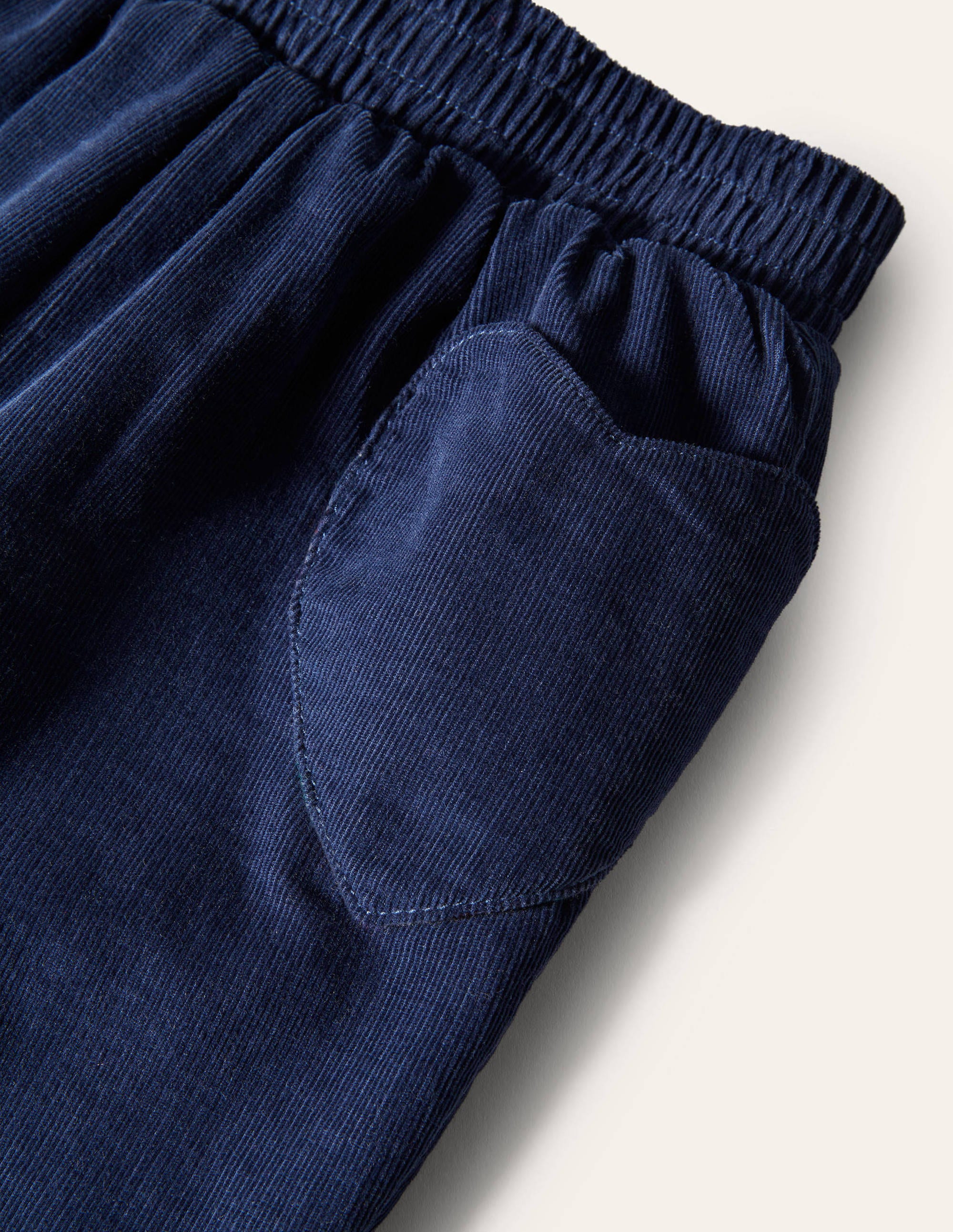 Lined Pull-on Cord Trousers-College Navy - Image 2