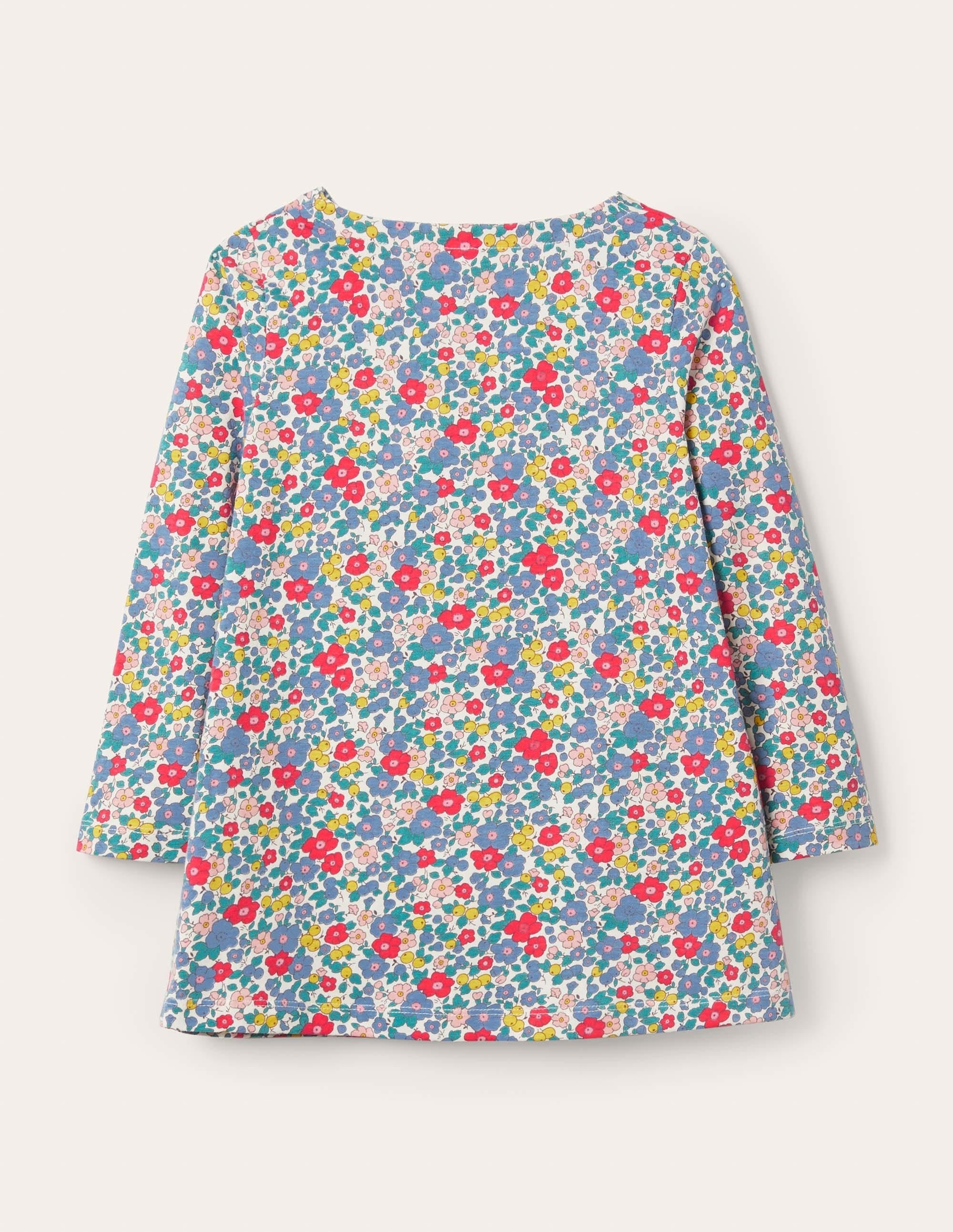 Appliqué Pocket Tunic-Floral Blossom Cherries - Image 2