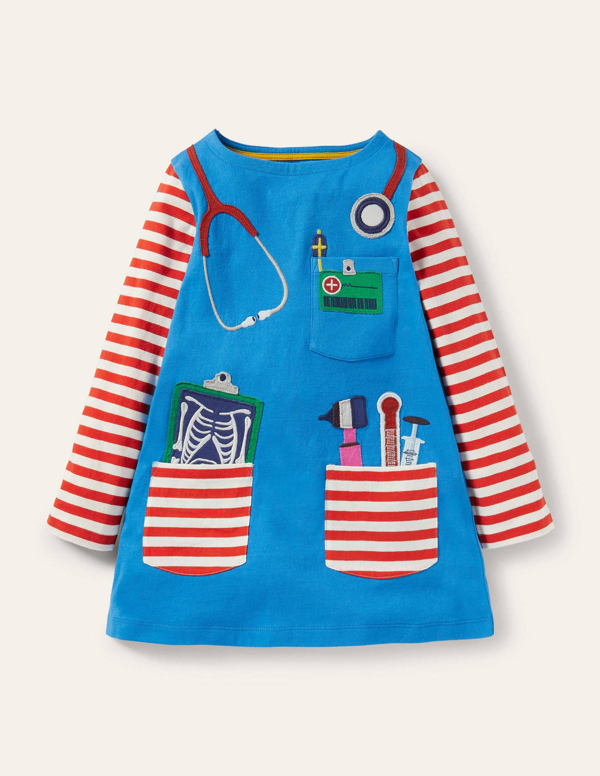 Appliqué Pocket Tunic-Moroccan Blue Doctor - Image 1