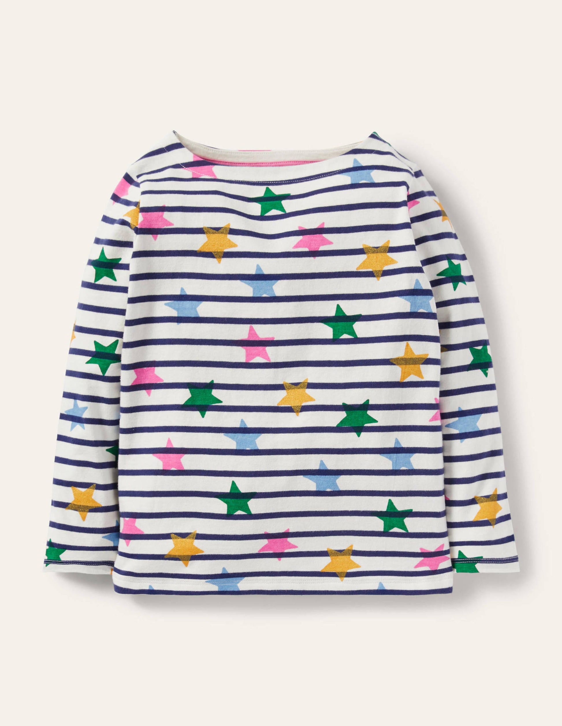 Fun Breton-Ivory/Navy Multi Stars-1