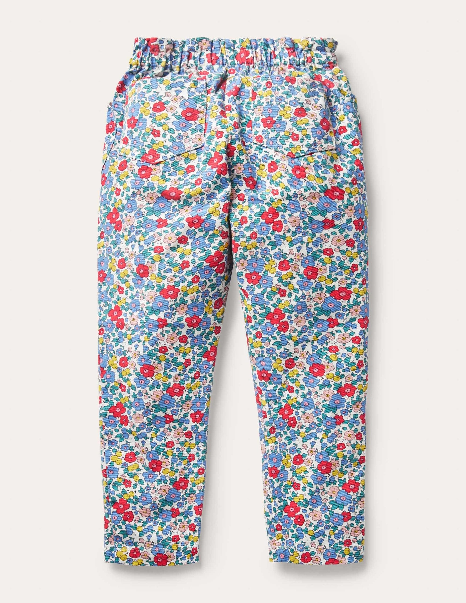 Pull-on Trousers-Multi Apple Blossom Floral-2