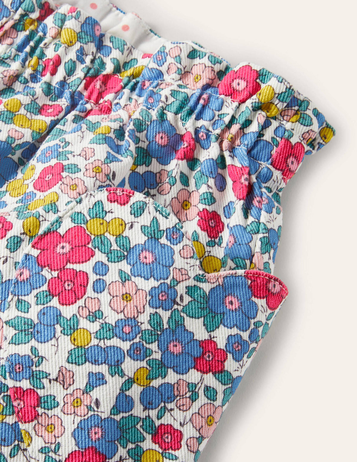 Pull-on Trousers-Multi Apple Blossom Floral-3