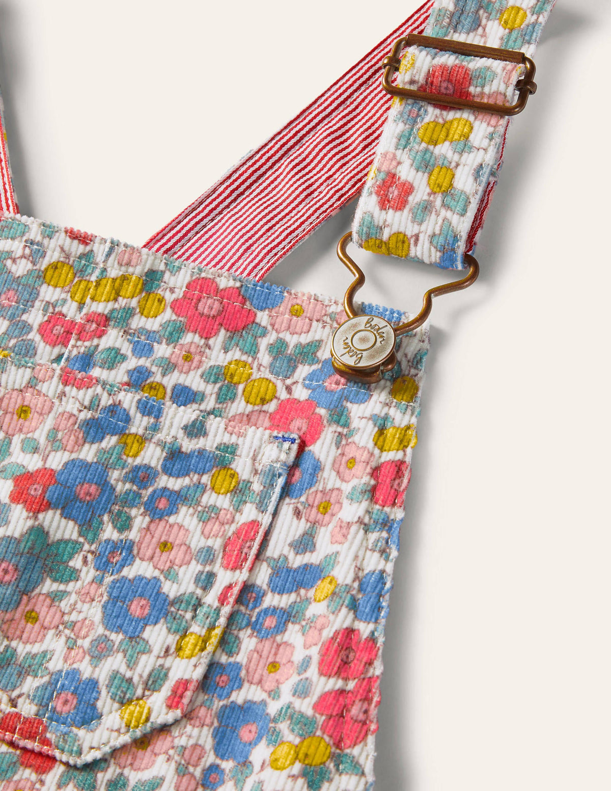 Fun Short Dungarees-Multi Apple Blossom Floral-3