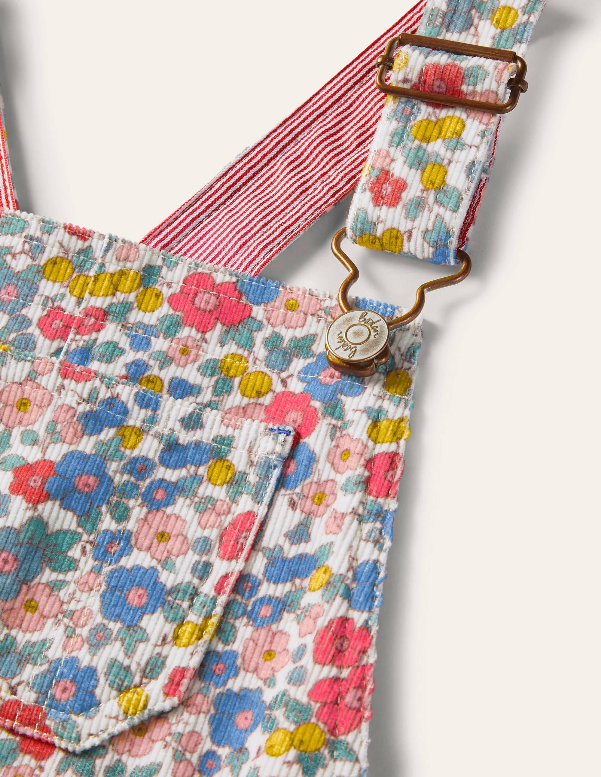 Fun Short Dungarees-Multi Apple Blossom Floral - Image 3