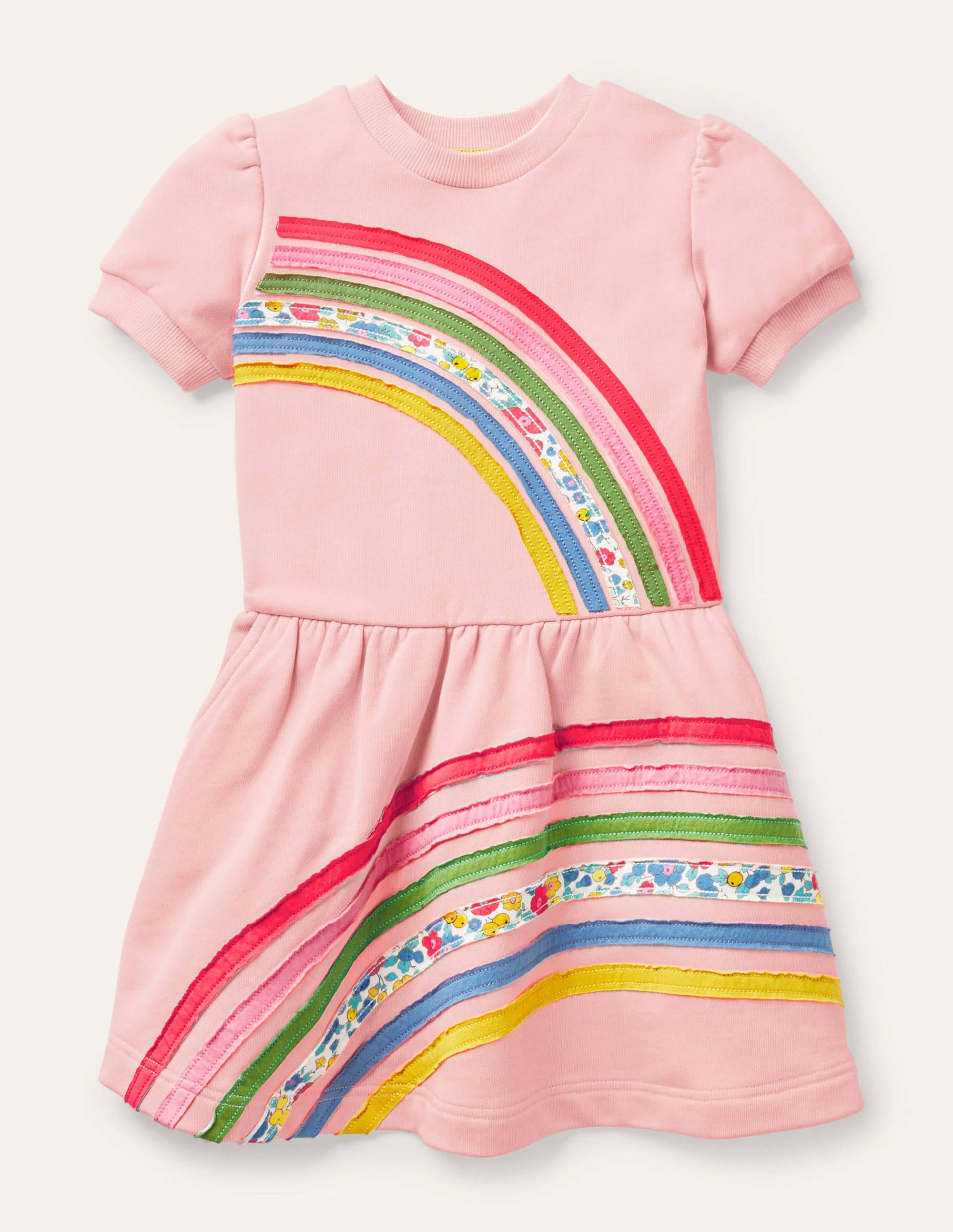 Rainbow Sweatshirt Dress-Boto Pink Rainbow - Image 1