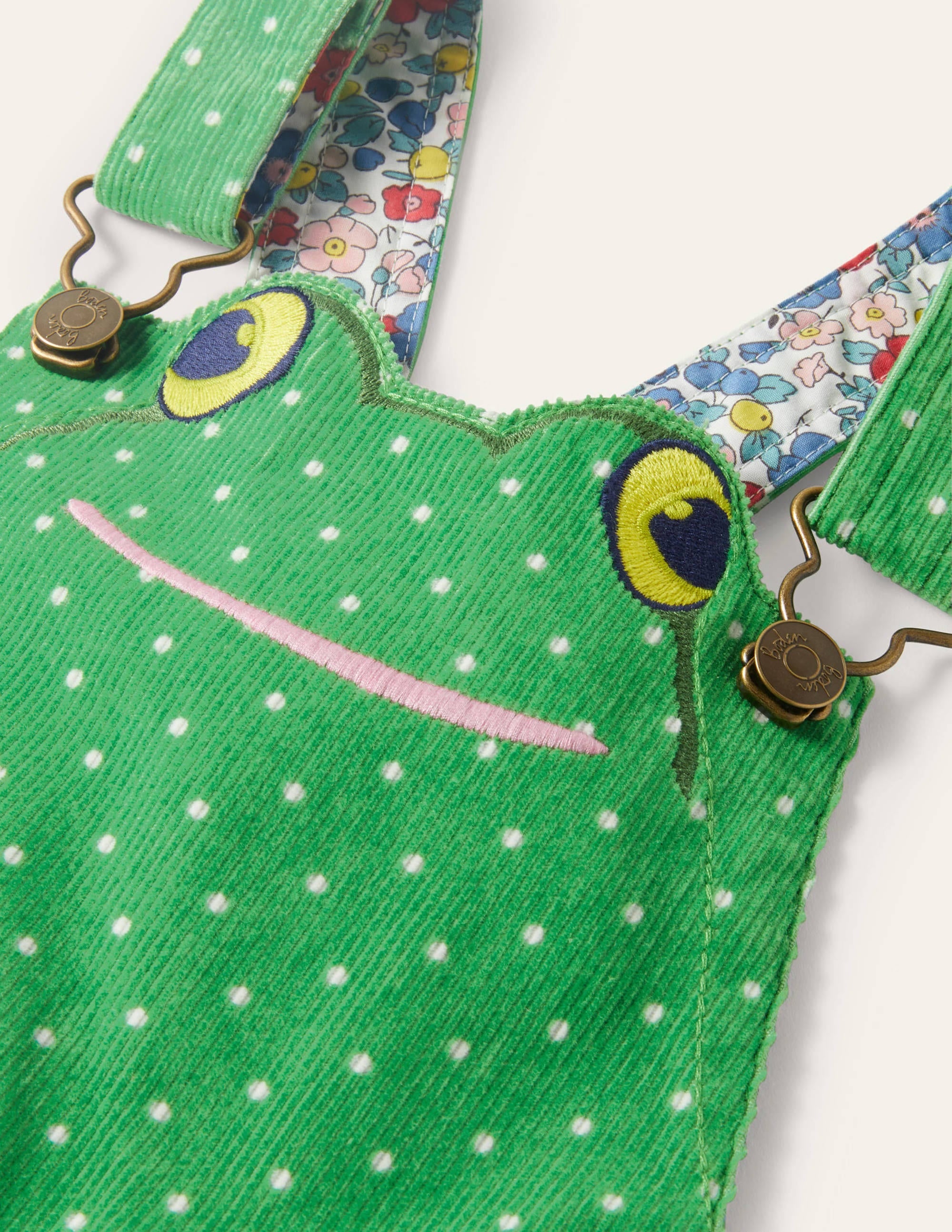 Animal Short Cord Dungarees-Iguana Green Frog - Image 3