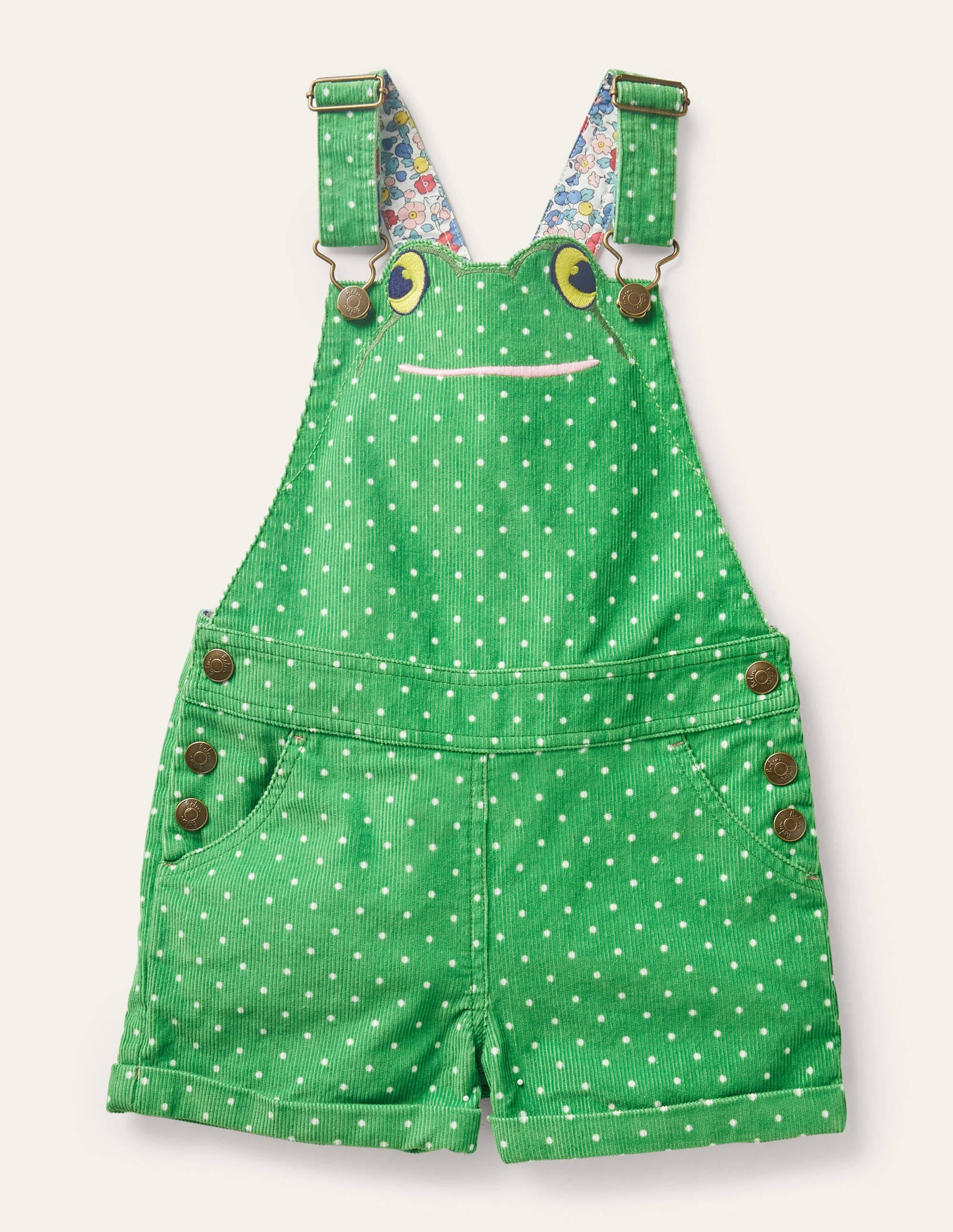 Animal Short Cord Dungarees-Iguana Green Frog - Image 1