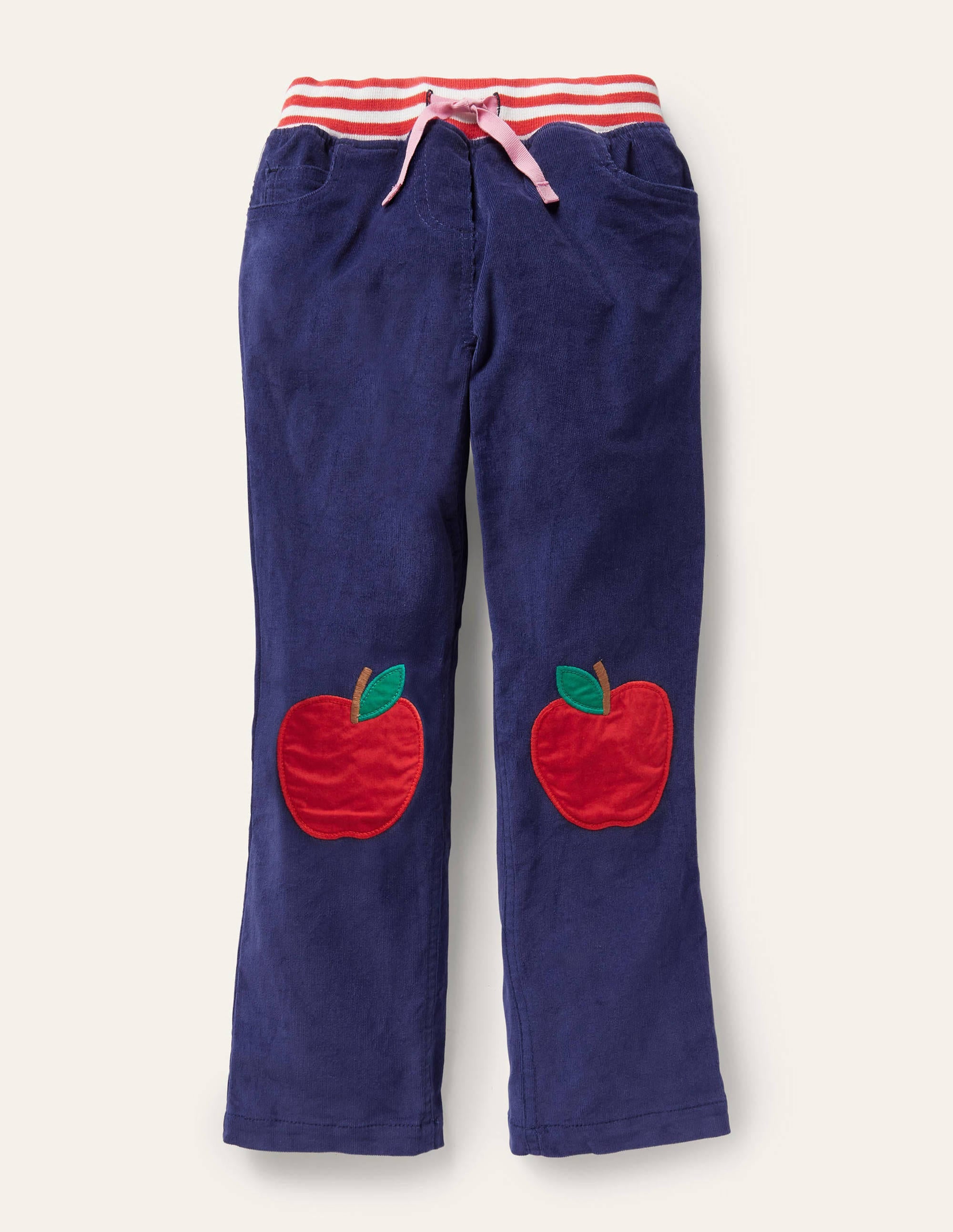 Cord Patch Trousers-Starboard Blue Apples - Image 1
