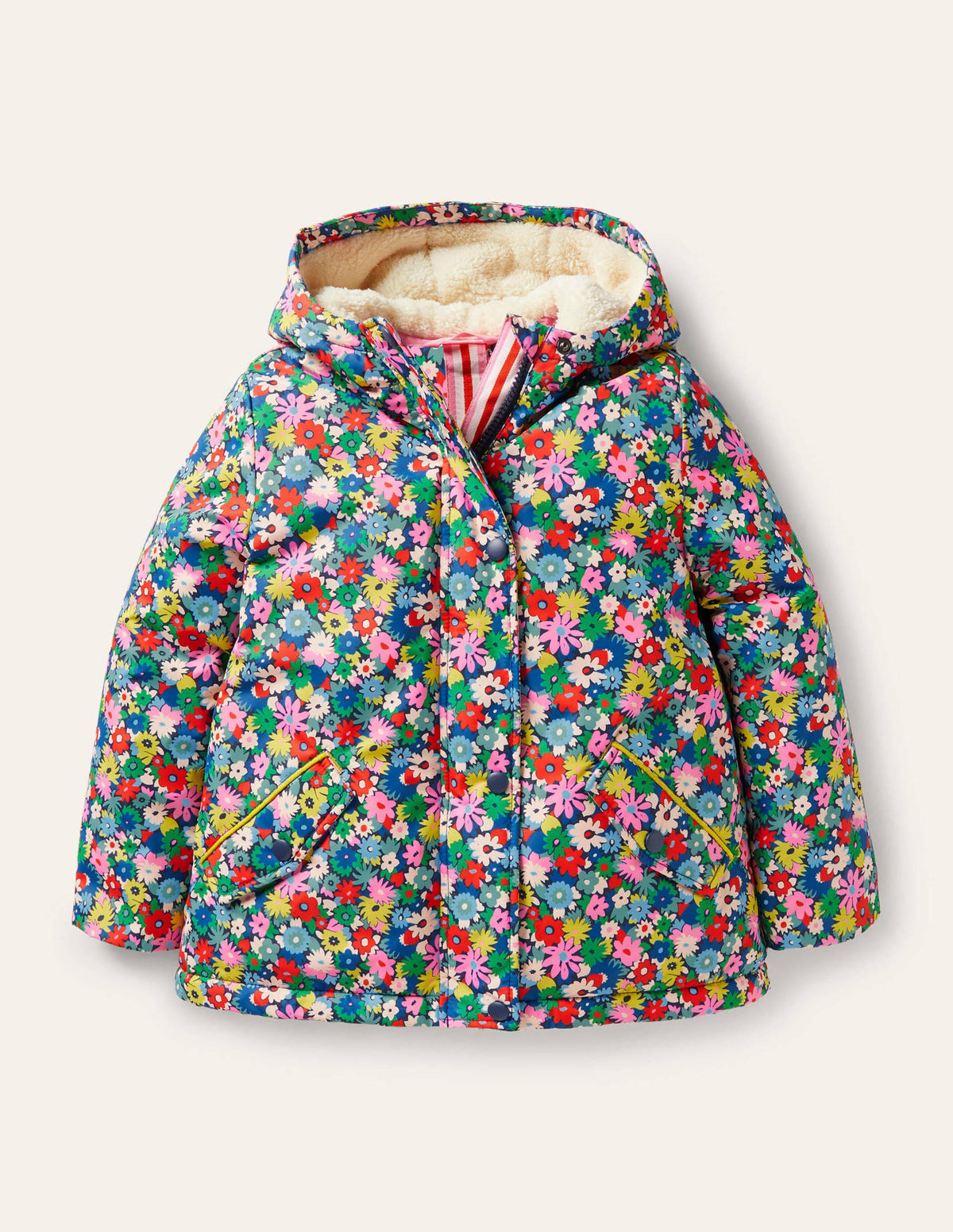 Sherpa Lined Anorak-Multi Paintbox Floral - Image 1