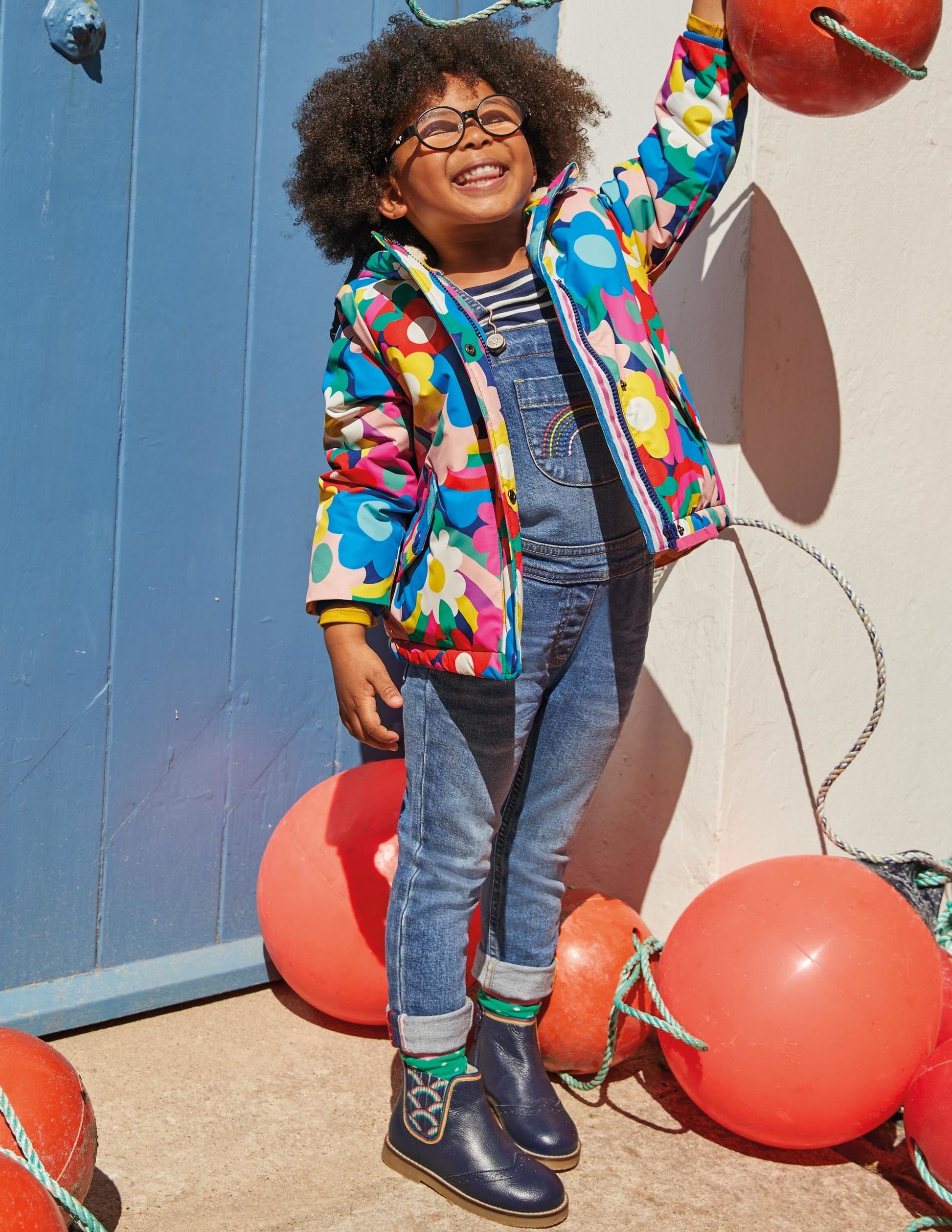 Sherpa Lined Anorak-Multi Happy Flower-4