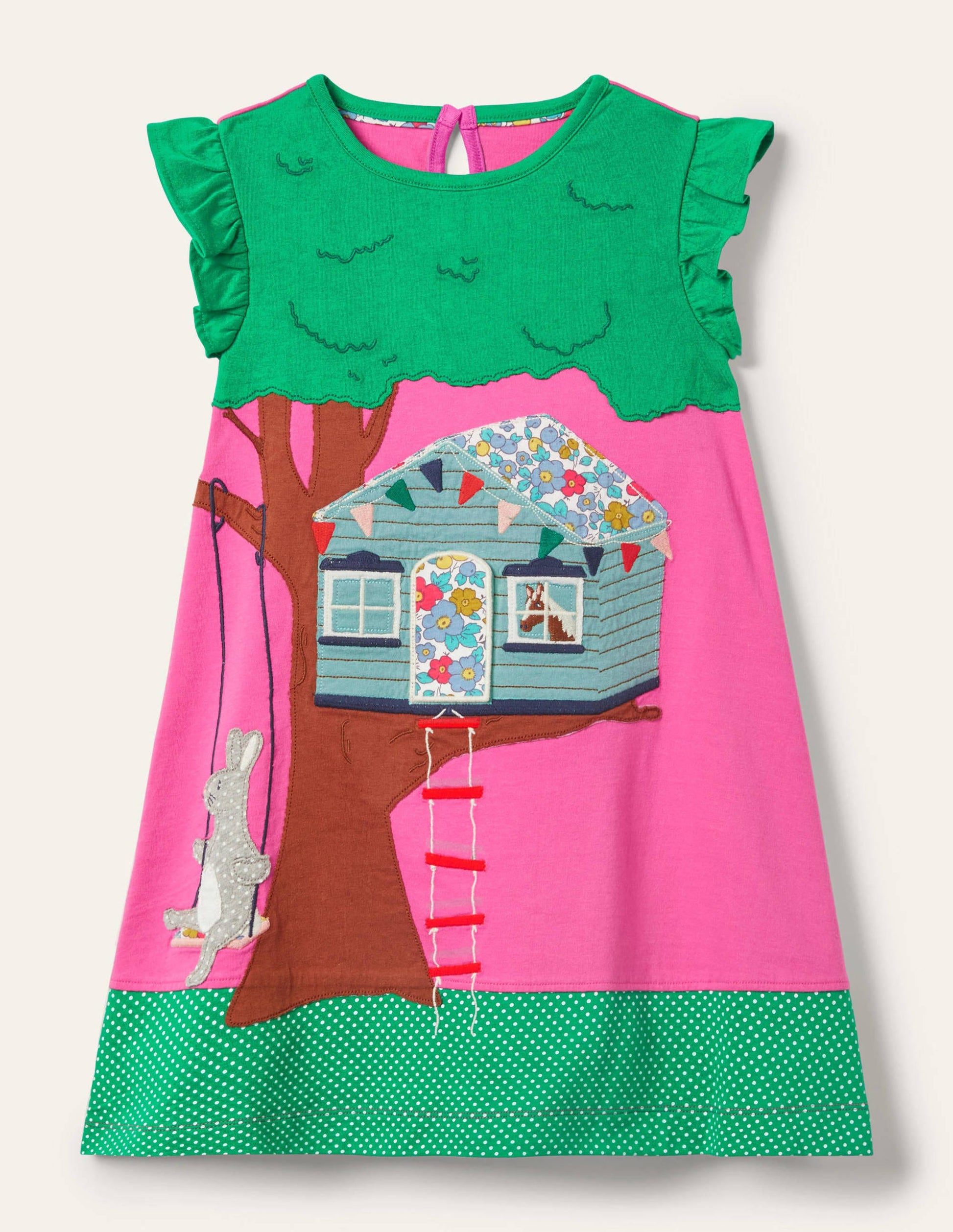 Lift The Flap Jersey Dress-Tickled Pink Tree House-1