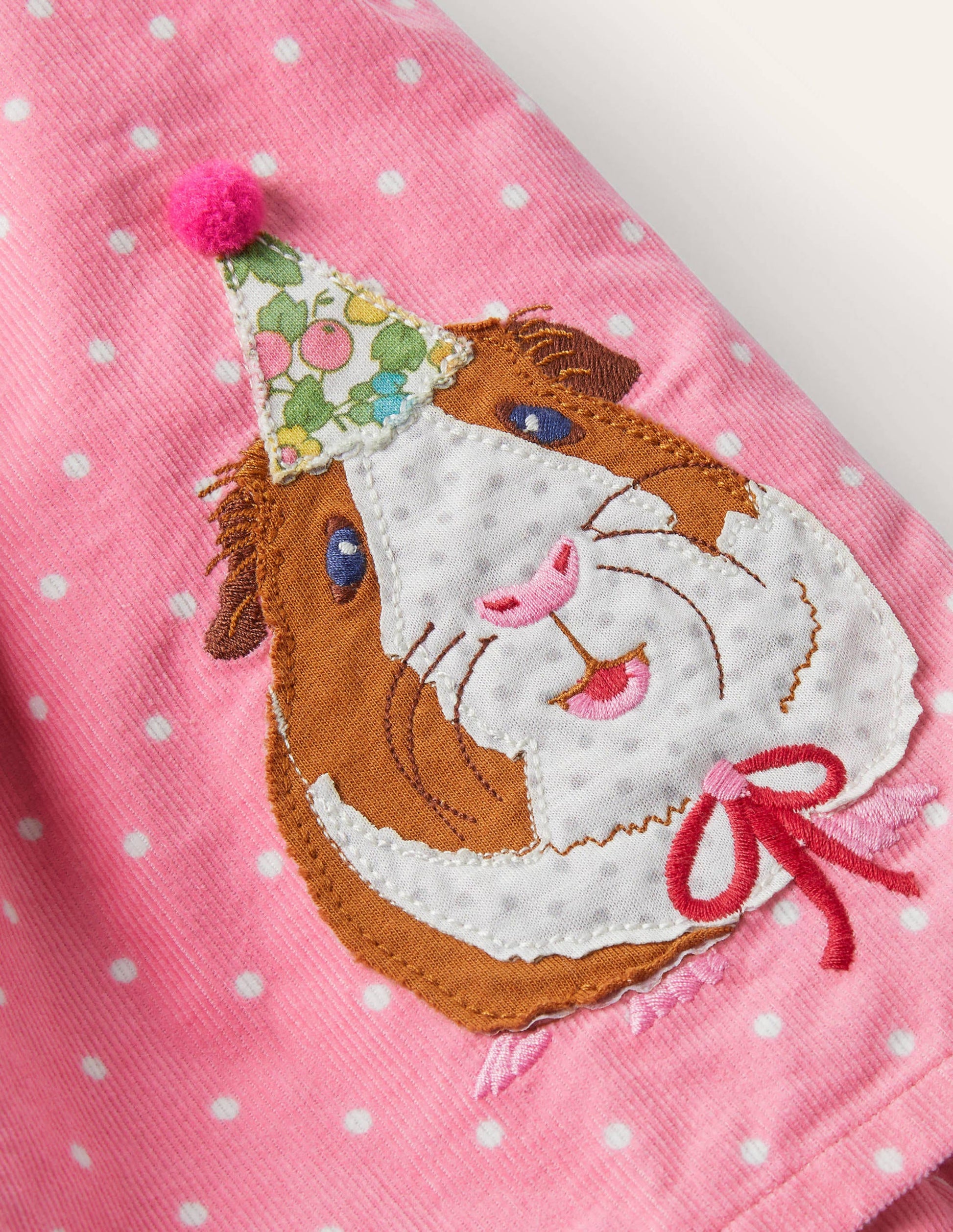 Cord Appliqué Skirt-Formica Pink Guinea Pigs-3
