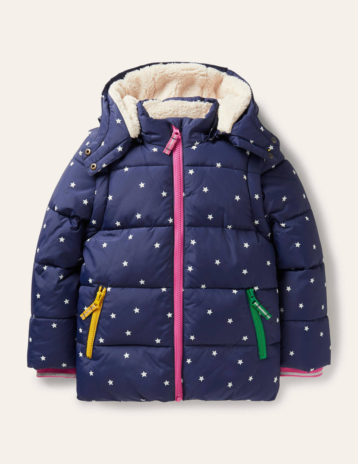 Cosy 2 in 1 Padded Jacket-College Navy Confetti Star - Image 1