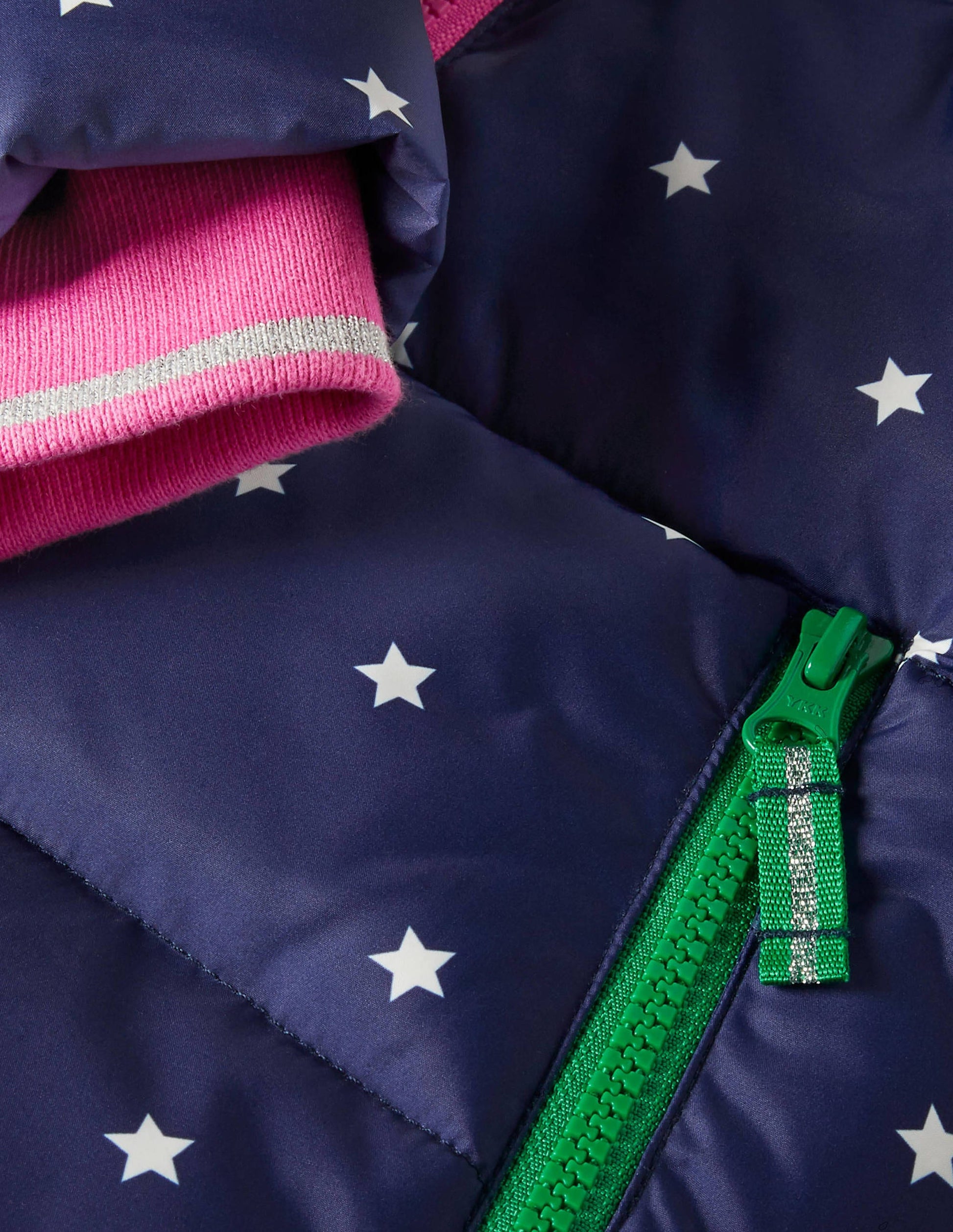 Cosy 2 in 1 Padded Jacket-College Navy Confetti Star-3