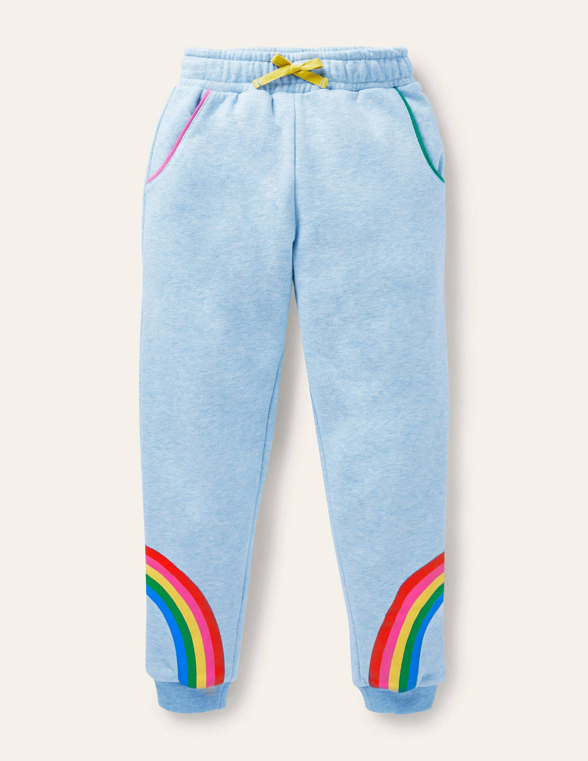 Cosy Appliqué Joggers-Light Blue Marl Rainbow - Image 1